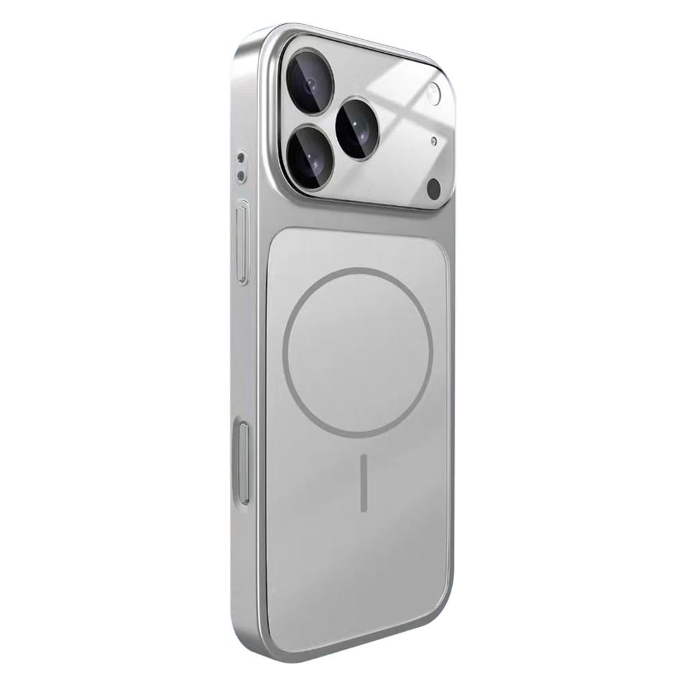 For iPhone 17 Pro Max Change to 17 Big Lens Window Frosted MagSafe Phone Case(Silver) - Shopkiz.com