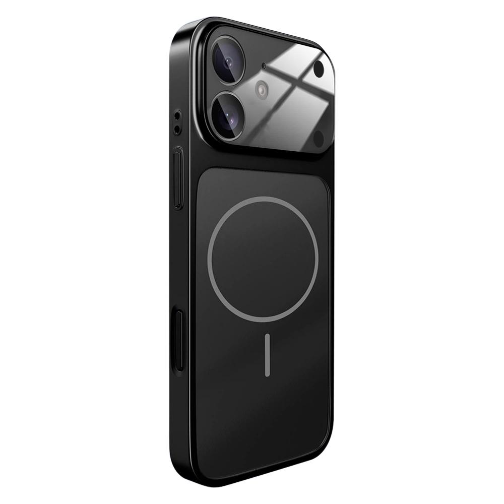 For iPhone 12 Change to 17 Big Lens Window Frosted MagSafe Phone Case(Black) - Shopkiz.com