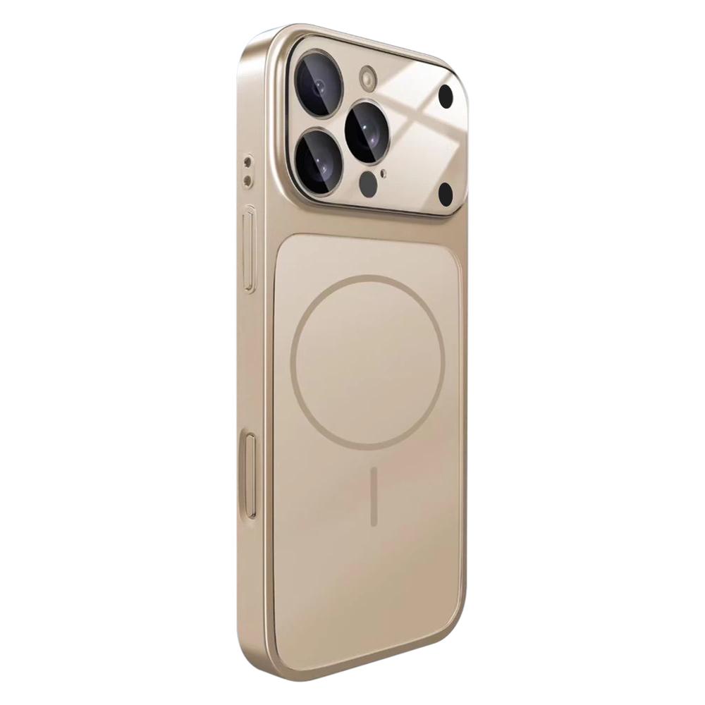 For iPhone 12 Pro Change to 17 Big Lens Window Frosted MagSafe Phone Case(Gold) - Shopkiz.com