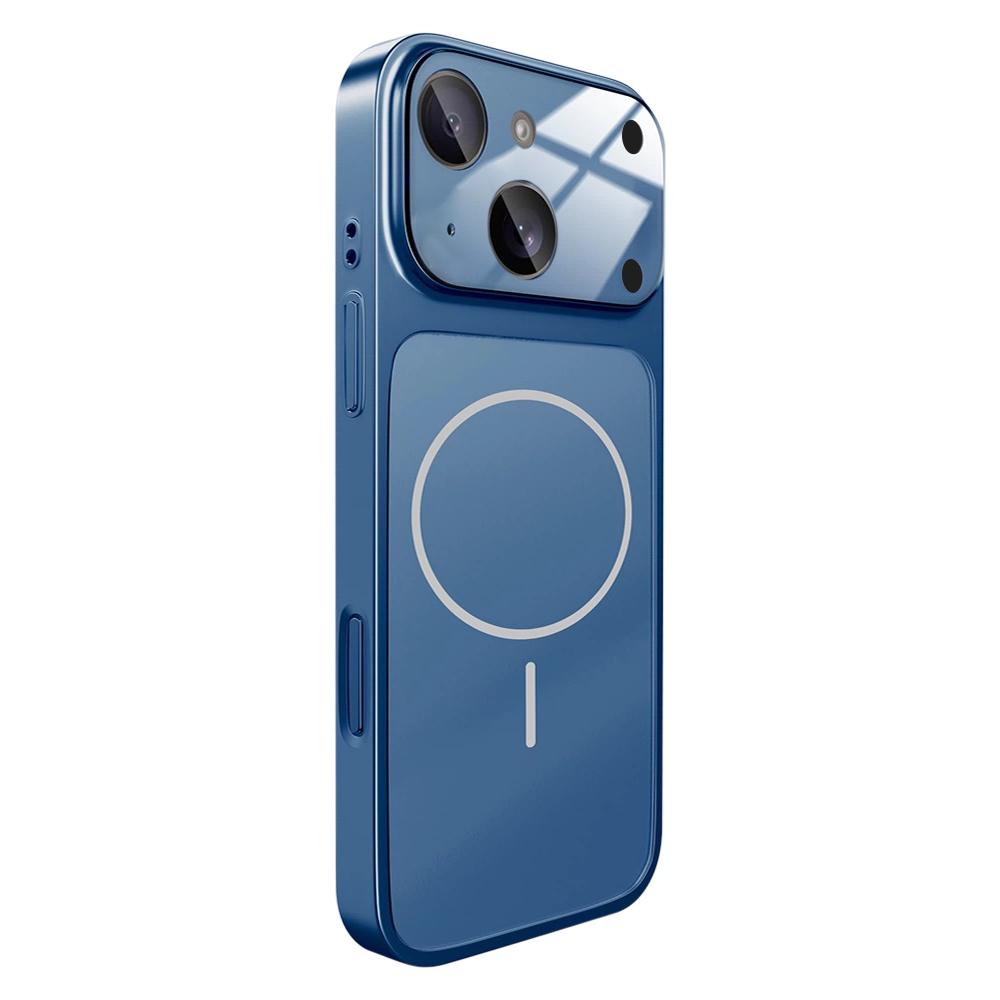 For iPhone 13 Change to 17 Big Lens Window Frosted MagSafe Phone Case(Blue) - Shopkiz.com