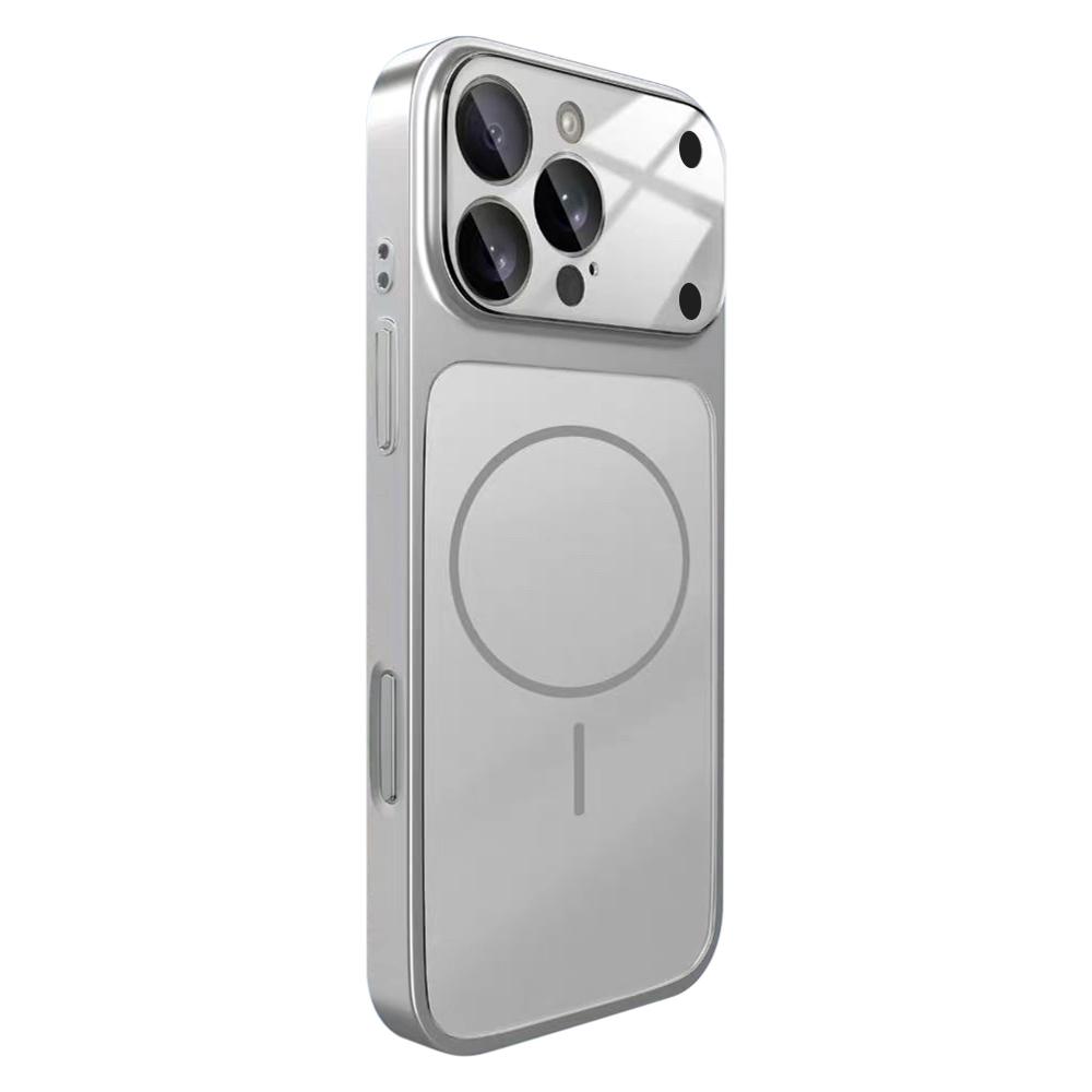 For iPhone 15 Pro Change to 17 Big Lens Window Frosted MagSafe Phone Case(Silver) - Shopkiz.com