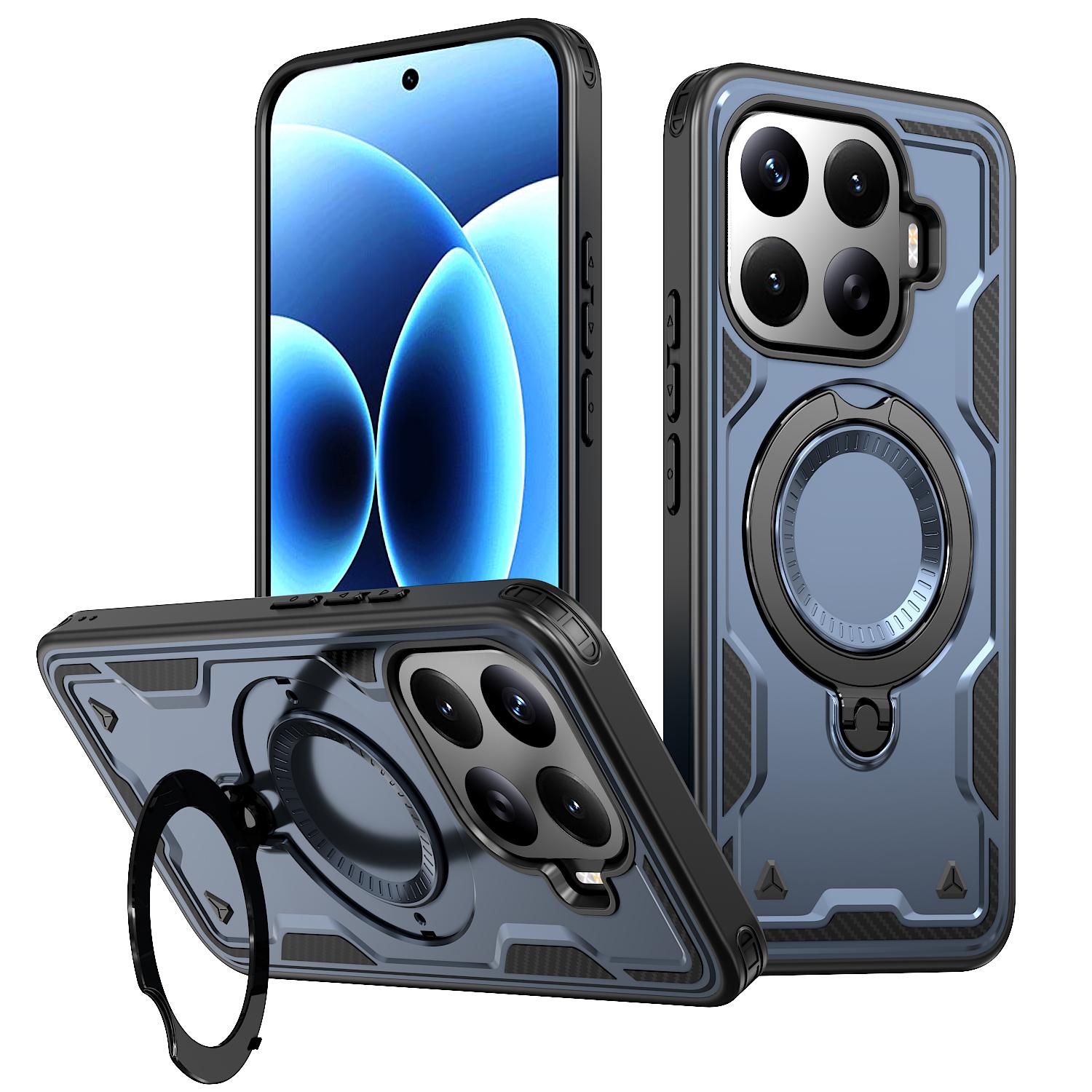 For Xiaomi 17T Pro 5G Kalebol PC Hybrid TPU Armor MagSafe Ring Holder Phone Case(Blue) - Shopkiz.com