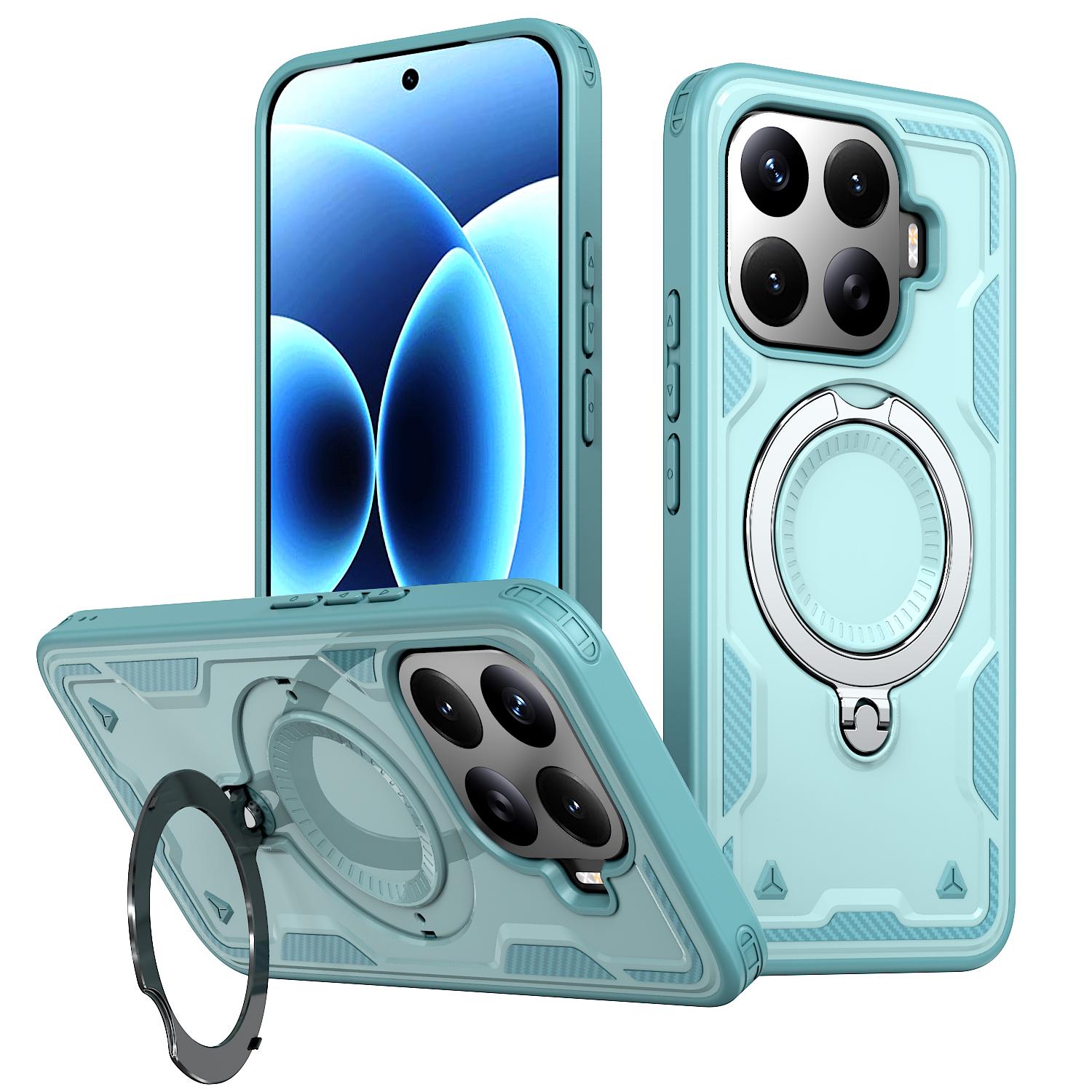 For Xiaomi 17T Pro 5G Kalebol PC Hybrid TPU Armor MagSafe Ring Holder Phone Case(Tiffany Blue) - Shopkiz.com