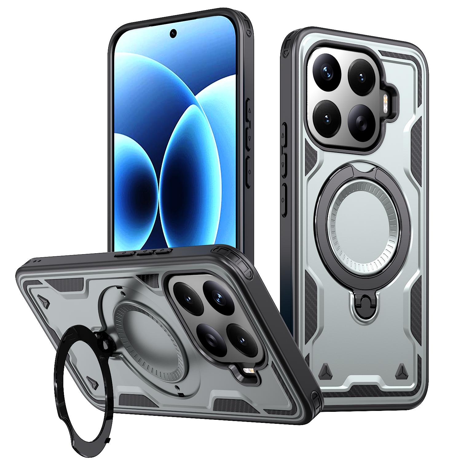 For Xiaomi 17T 5G Kalebol PC Hybrid TPU Armor MagSafe Ring Holder Phone Case(Gray) - Shopkiz.com