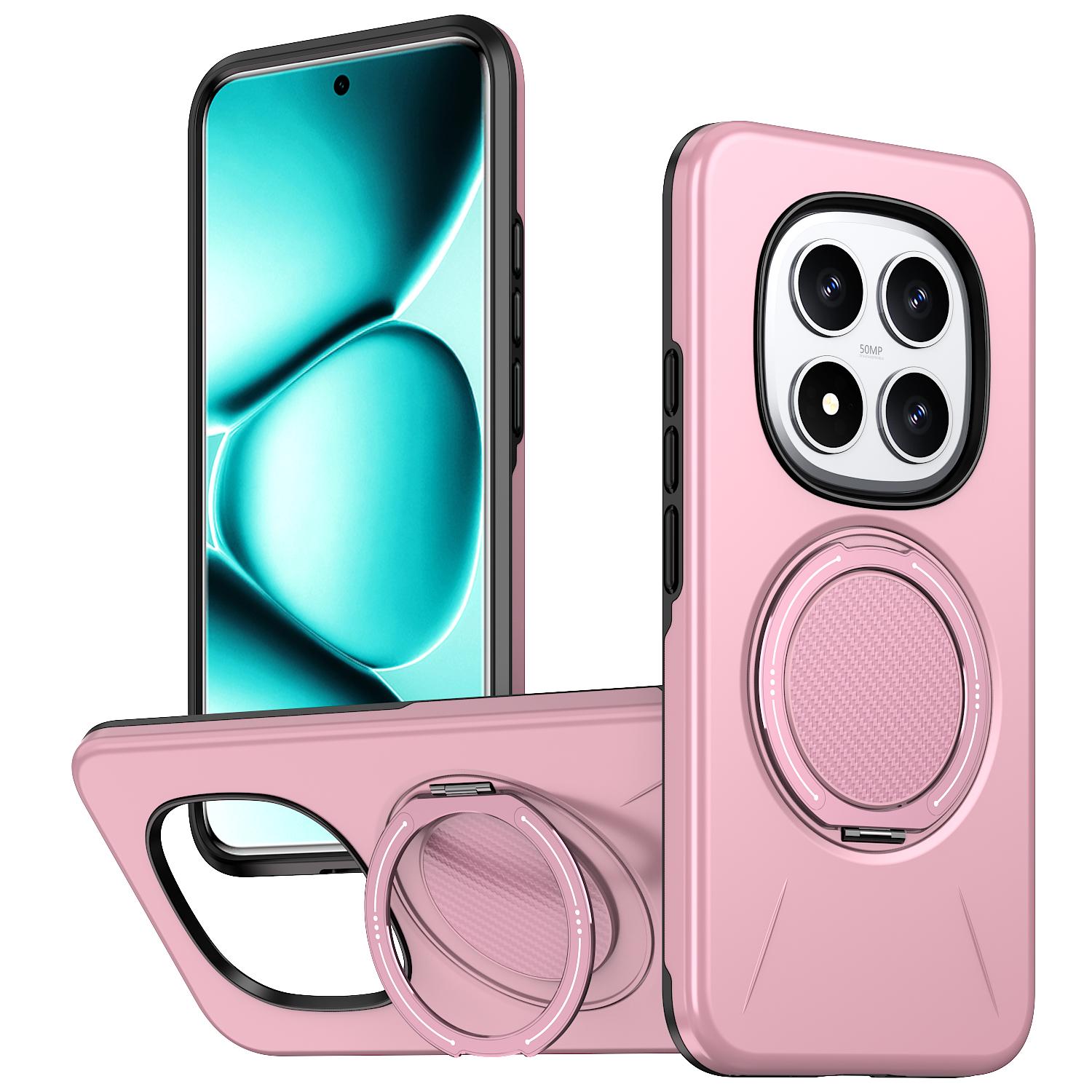 For Redmi Note 15 Pro 5G Global 163.6mm Kalebol Magnetic MagSafe Rotation Holder PC Phone Case(Pink) - Shopkiz.com