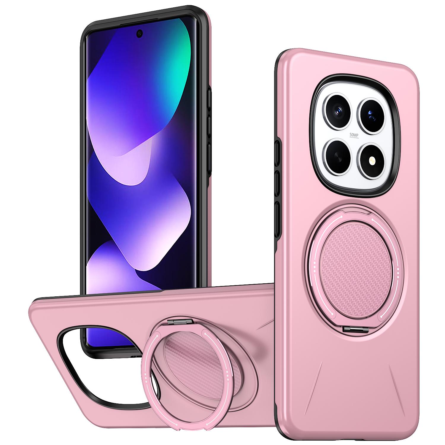 For Redmi Note15 4G / 5G Global 164mm Kalebol Magnetic MagSafe Rotation Holder PC Phone Case(Pink) - Shopkiz.com