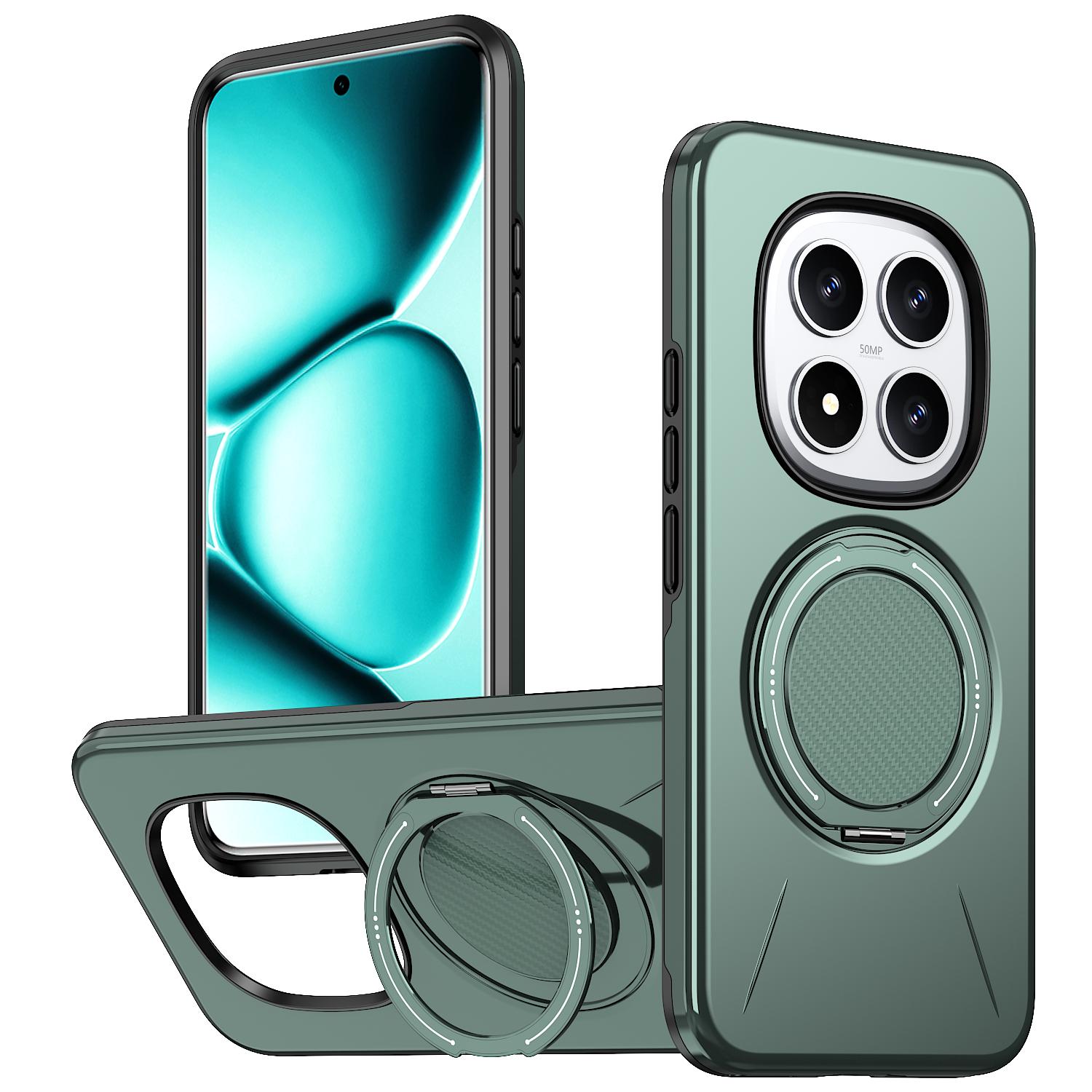 For Redmi Note15 Pro+ 5G Global 163.3mm Kalebol Magnetic MagSafe Rotation Holder PC Phone Case(Grey Green) - Shopkiz.com