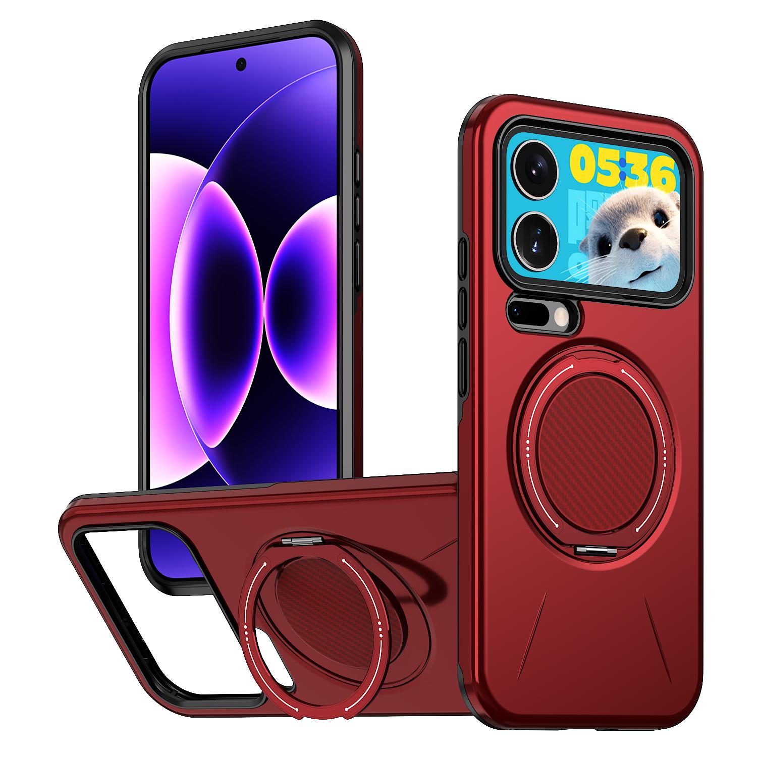 For Xiaomi 17 Pro Kalebol Magnetic MagSafe Rotation Holder PC Phone Case(Red) - Shopkiz.com