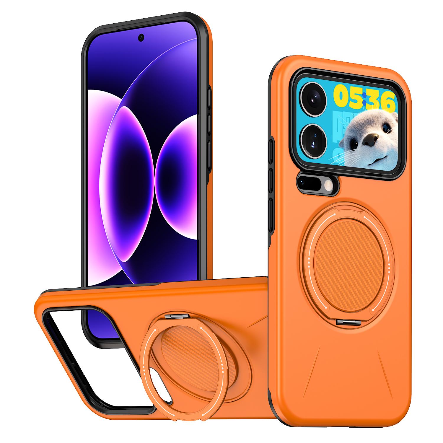For Xiaomi 17 Pro Kalebol Magnetic MagSafe Rotation Holder PC Phone Case(Orange) - Shopkiz.com