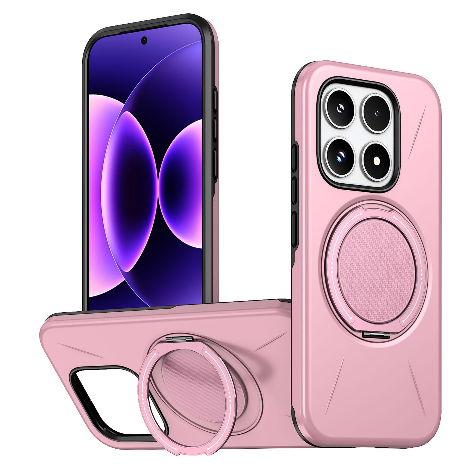For Xiaomi 17 Kalebol Magnetic MagSafe Rotation Holder PC Phone Case(Pink) - Shopkiz.com