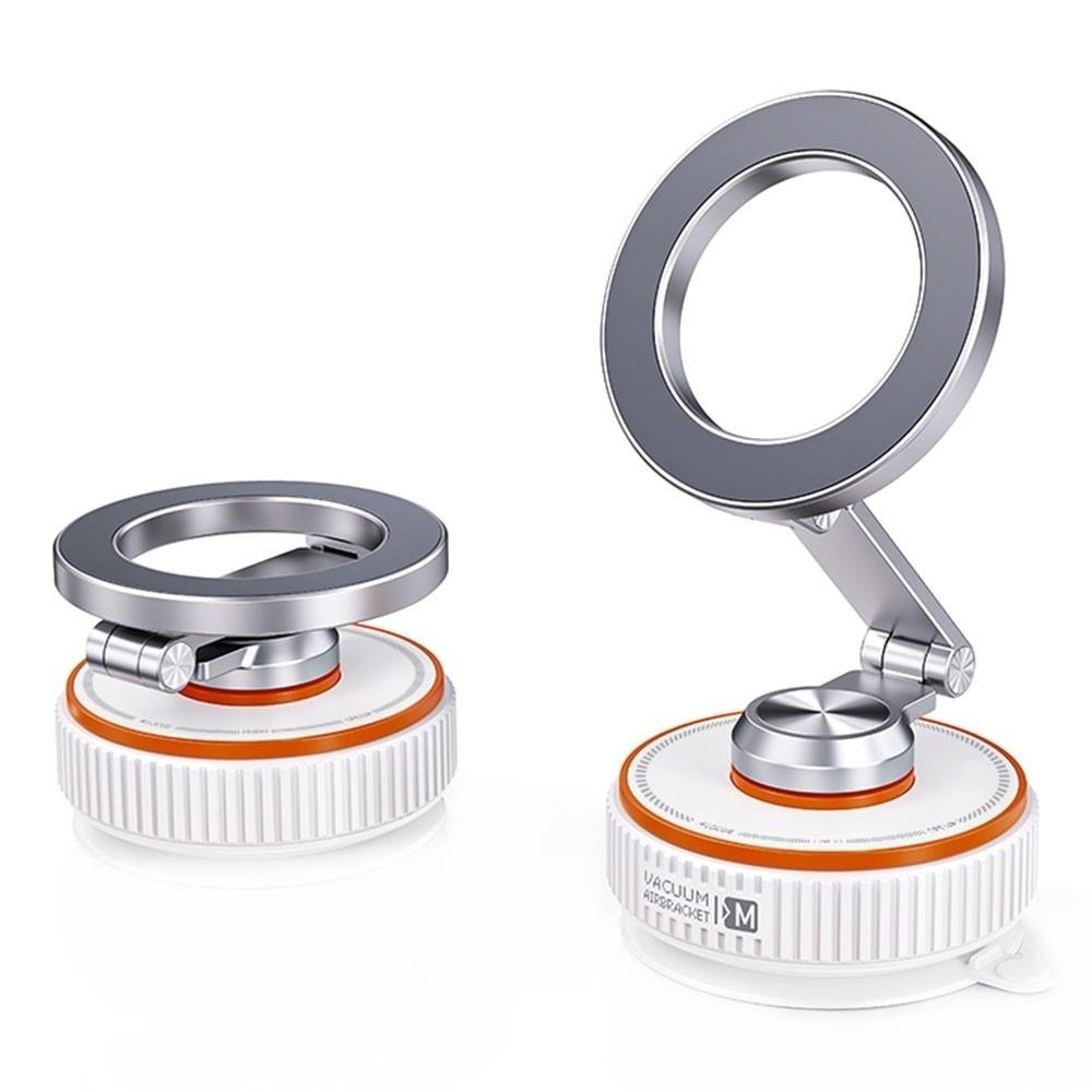 X66 720-Degree Triple-Axis Rotation Folding Magnetic Car Vacuum Suction Cup Phone Holder(White) - Shopkiz.com