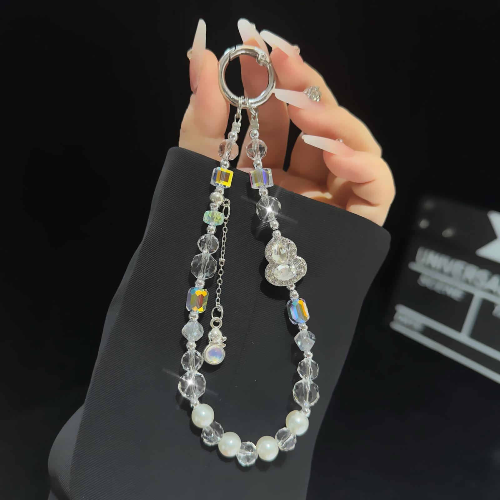 White Gourd Crystal Phone Charm - Shopkiz.com