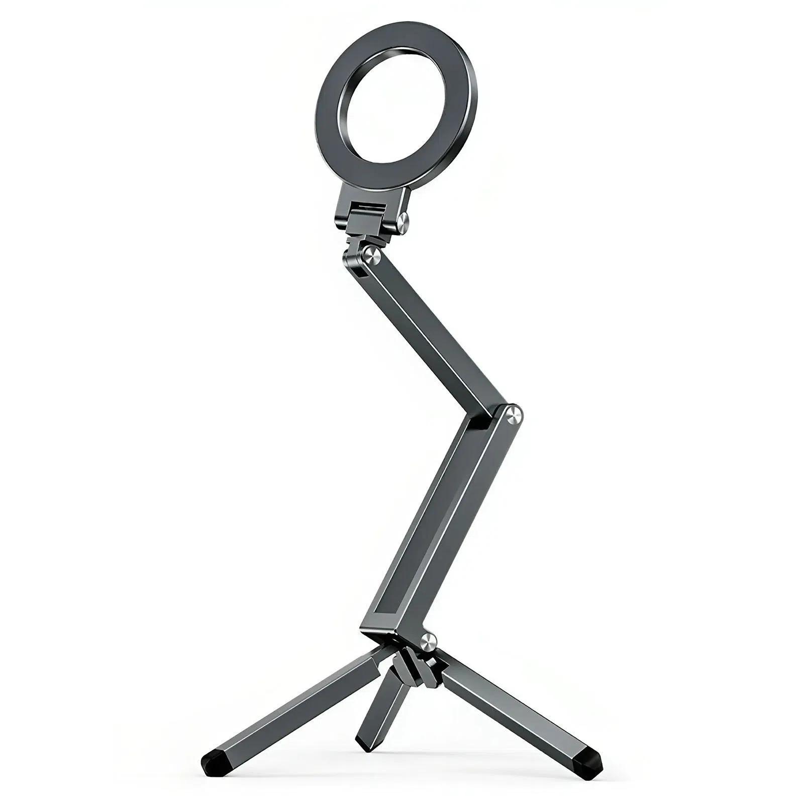 E08 Multi-Function Folding Aluminum Alloy Strong Magnetic Desktop Phone Holder Tripod - Shopkiz.com