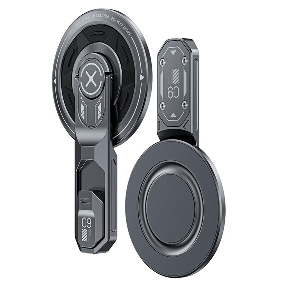 T9 Double Sided Adhesive Ring Grip 360 Degree Rotation Folding Magnetic Phone Holder(Grey) - Shopkiz.com