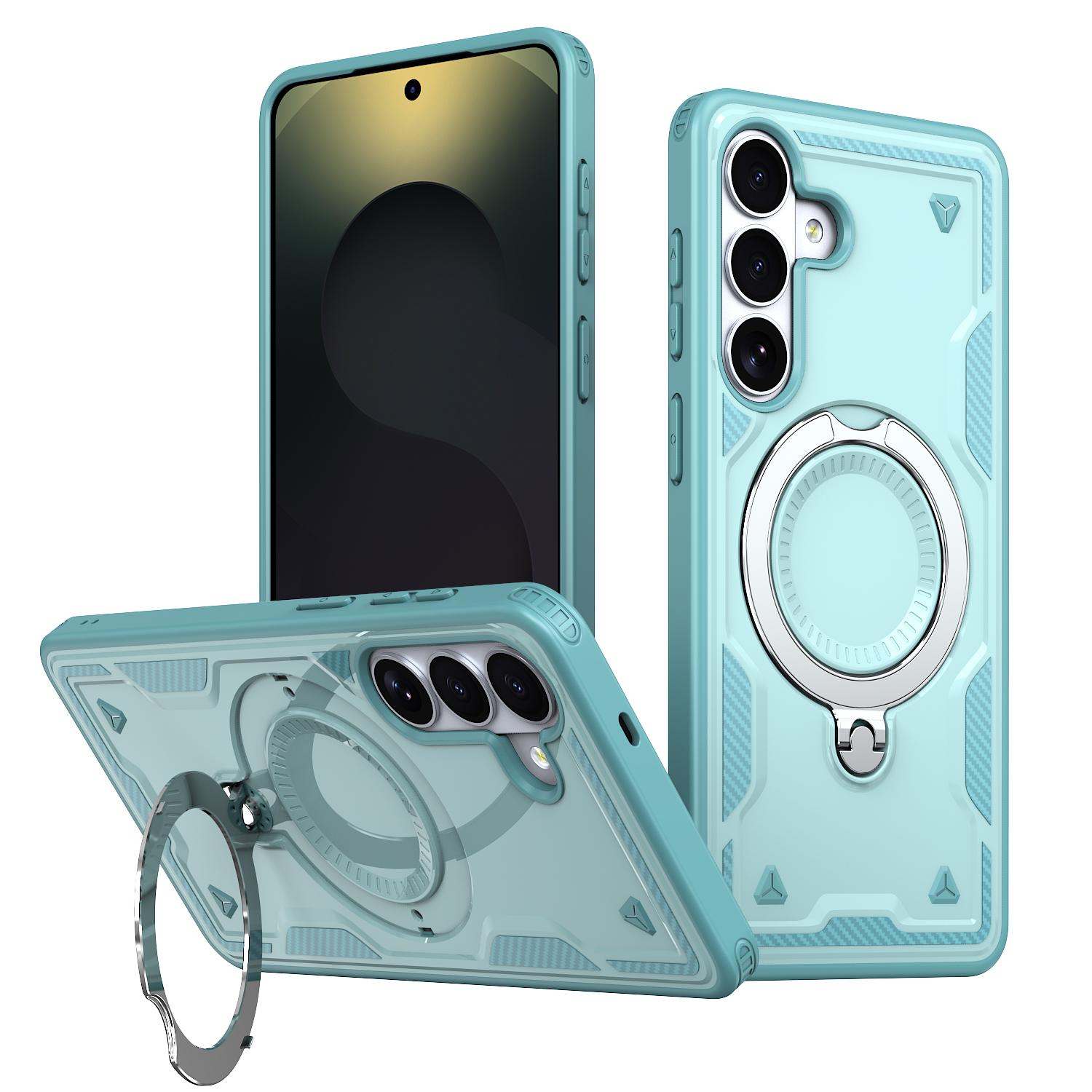 For Galaxy S26 5G Kalebol PC Hybrid TPU Armor MagSafe Ring Holder Phone Case(Light Blue) - Shopkiz.com