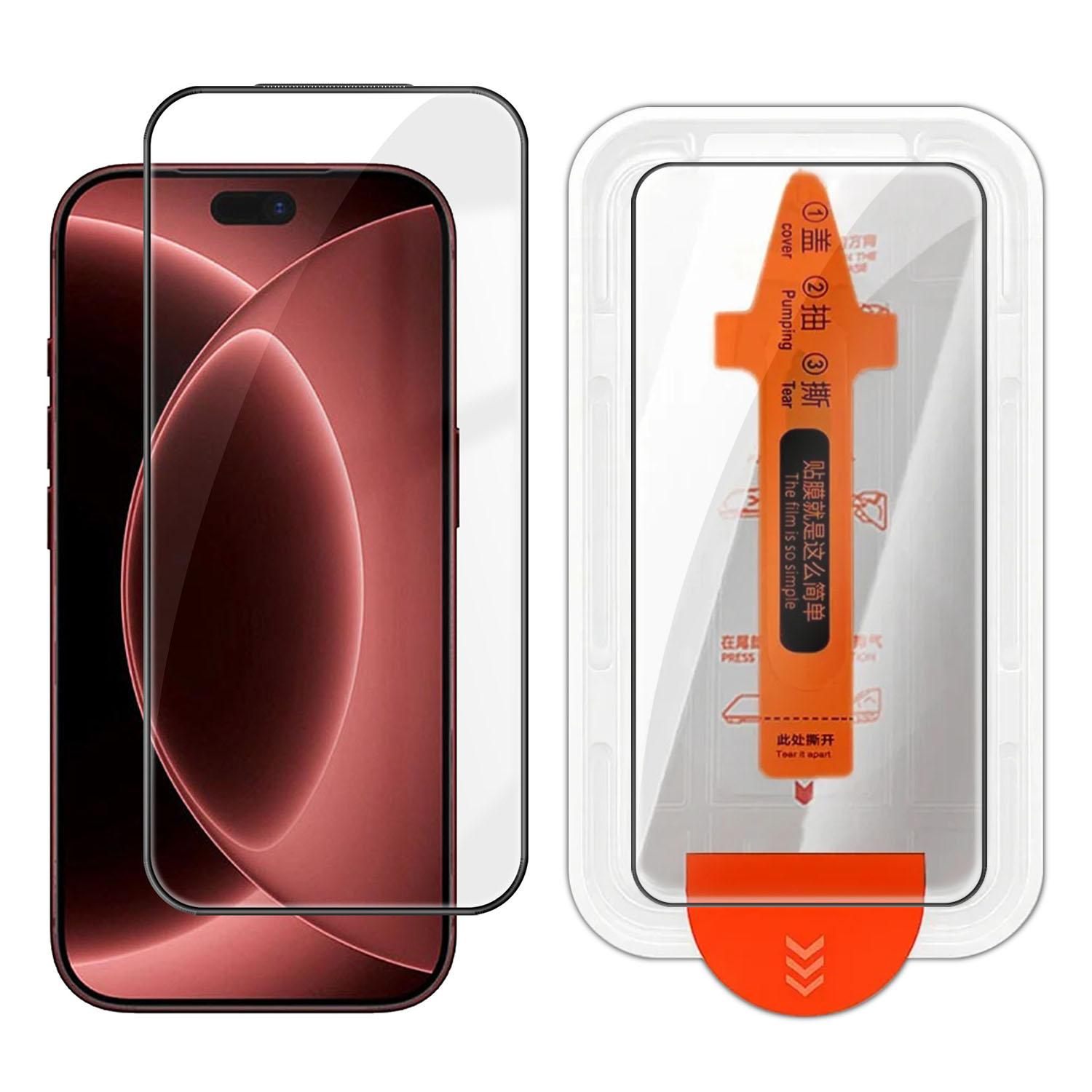 For iPhone 18 Pro Max Easy Install Box Dust-Free Screen-Printed HD Tempered Glass Film - Shopkiz.com
