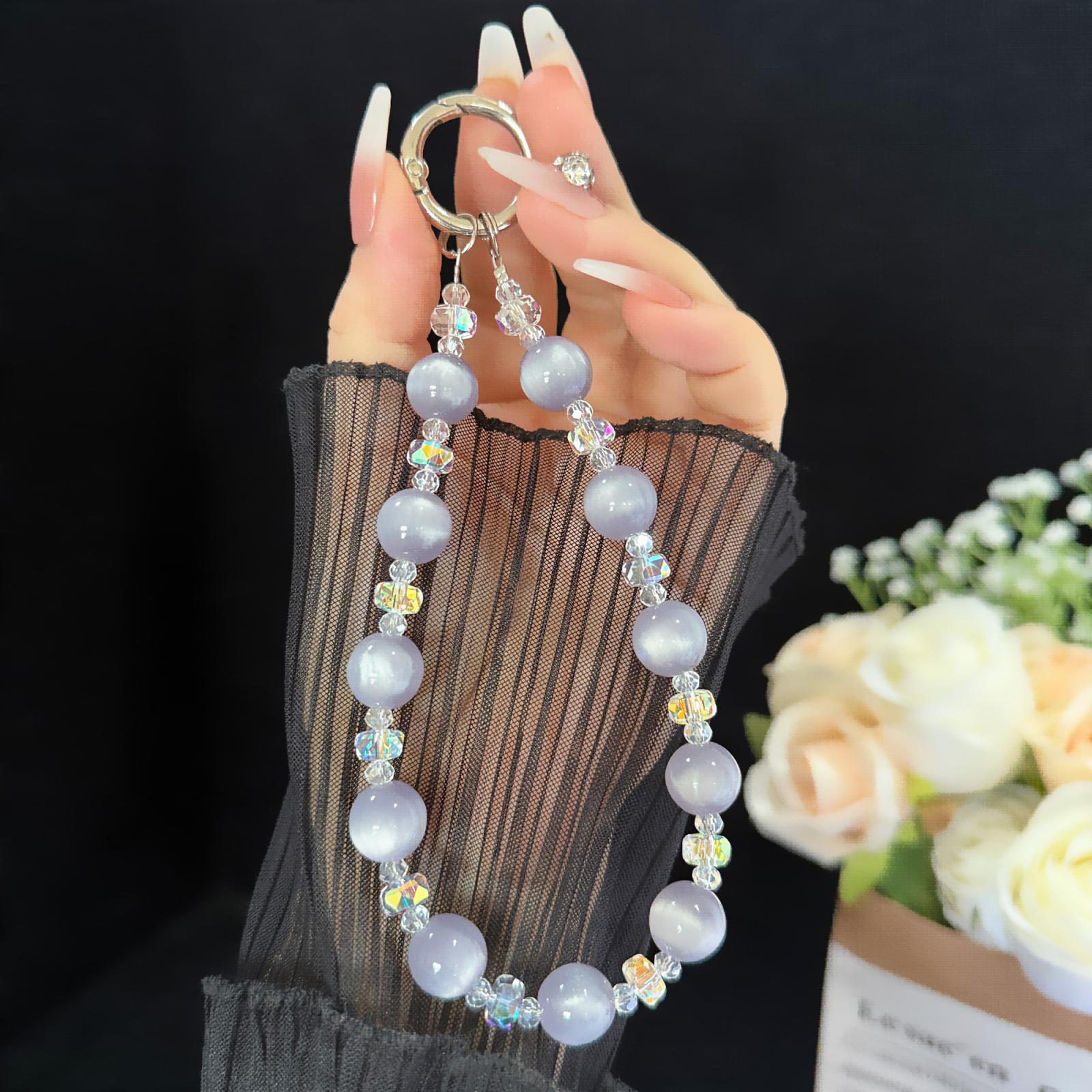 Celestial Six-Color UV Photochromic Bead Square Bead Phone Chain(Gray) - Shopkiz.com