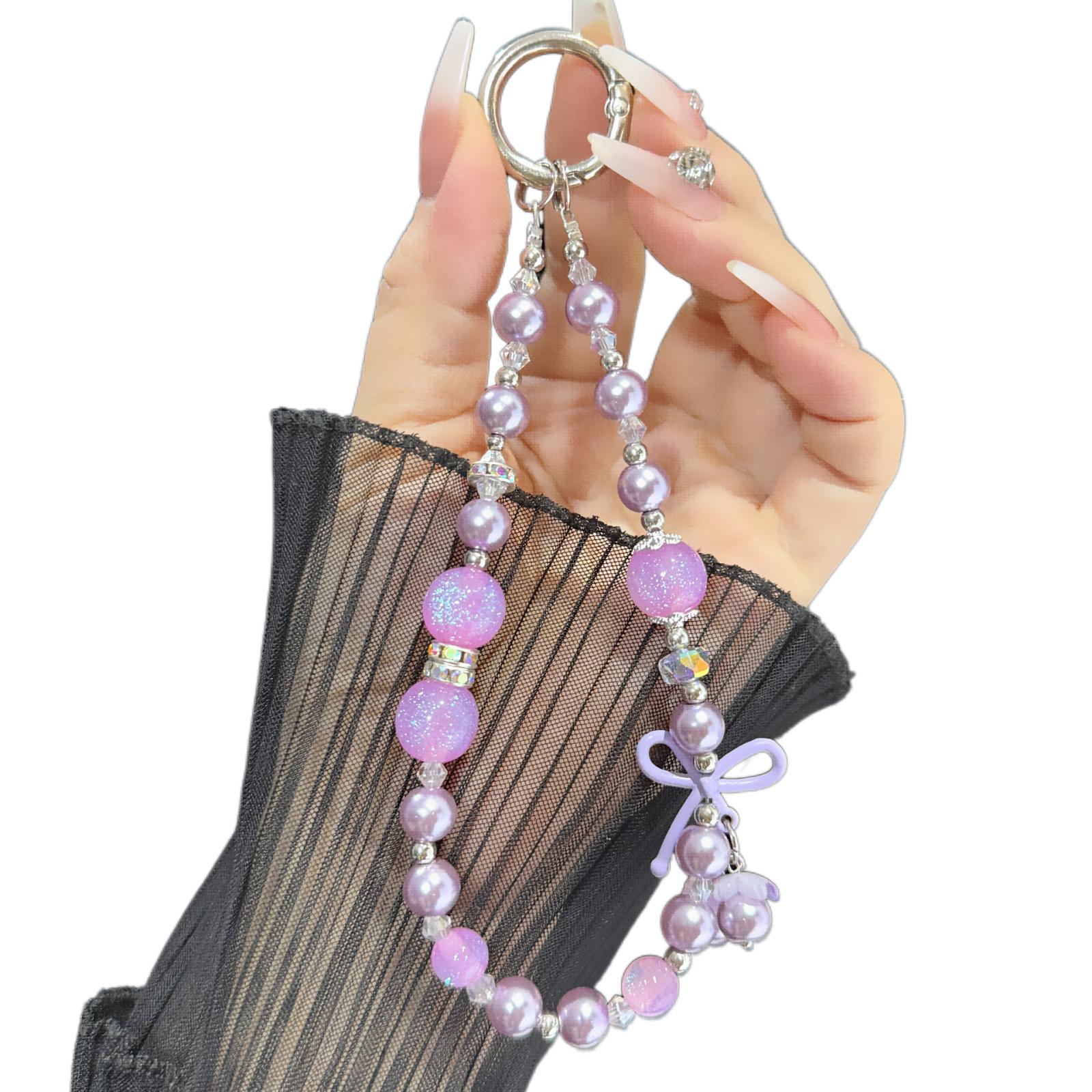 Gummy Butterfly Pearl Necklace(Purple) - Shopkiz.com