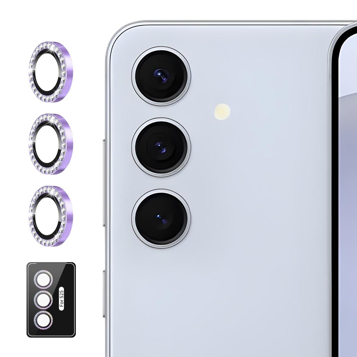 For Samsung Galaxy S26 5G ENKAY AR Anti-reflection Individual Diamond Ring Camera Lens Glass Film(Light Purple) - Shopkiz.com