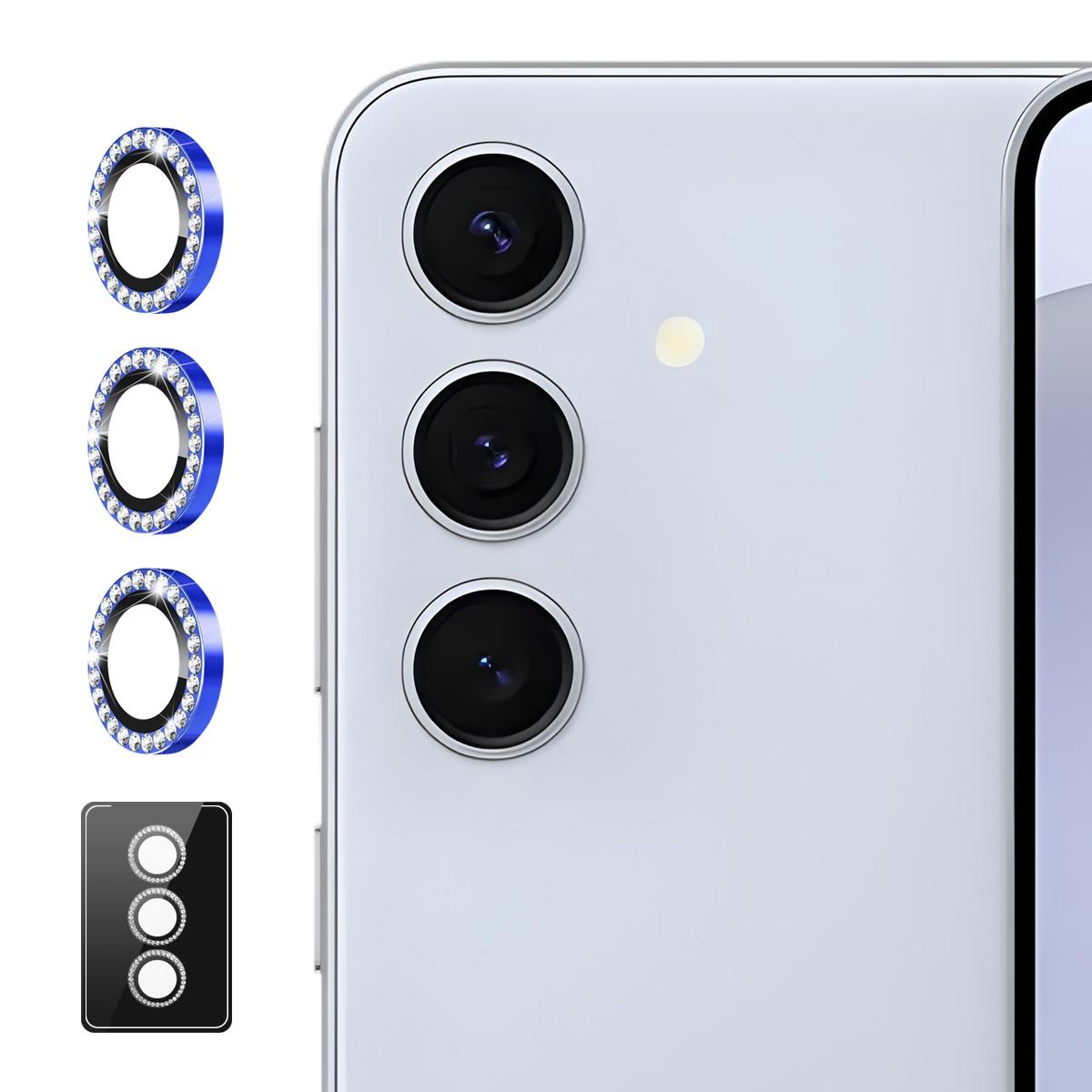 For Samsung Galaxy S26 5G ENKAY AR Anti-reflection Individual Diamond Ring Camera Lens Glass Film(Navy Blue) - Shopkiz.com