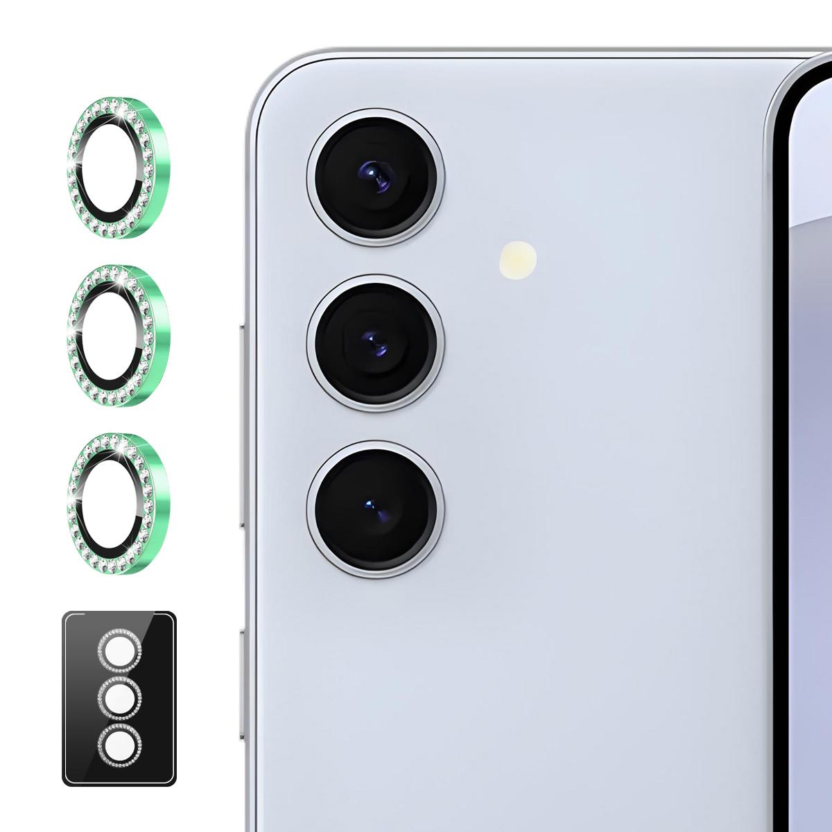 For Samsung Galaxy S26 5G ENKAY AR Anti-reflection Individual Diamond Ring Camera Lens Glass Film(Light Green) - Shopkiz.com