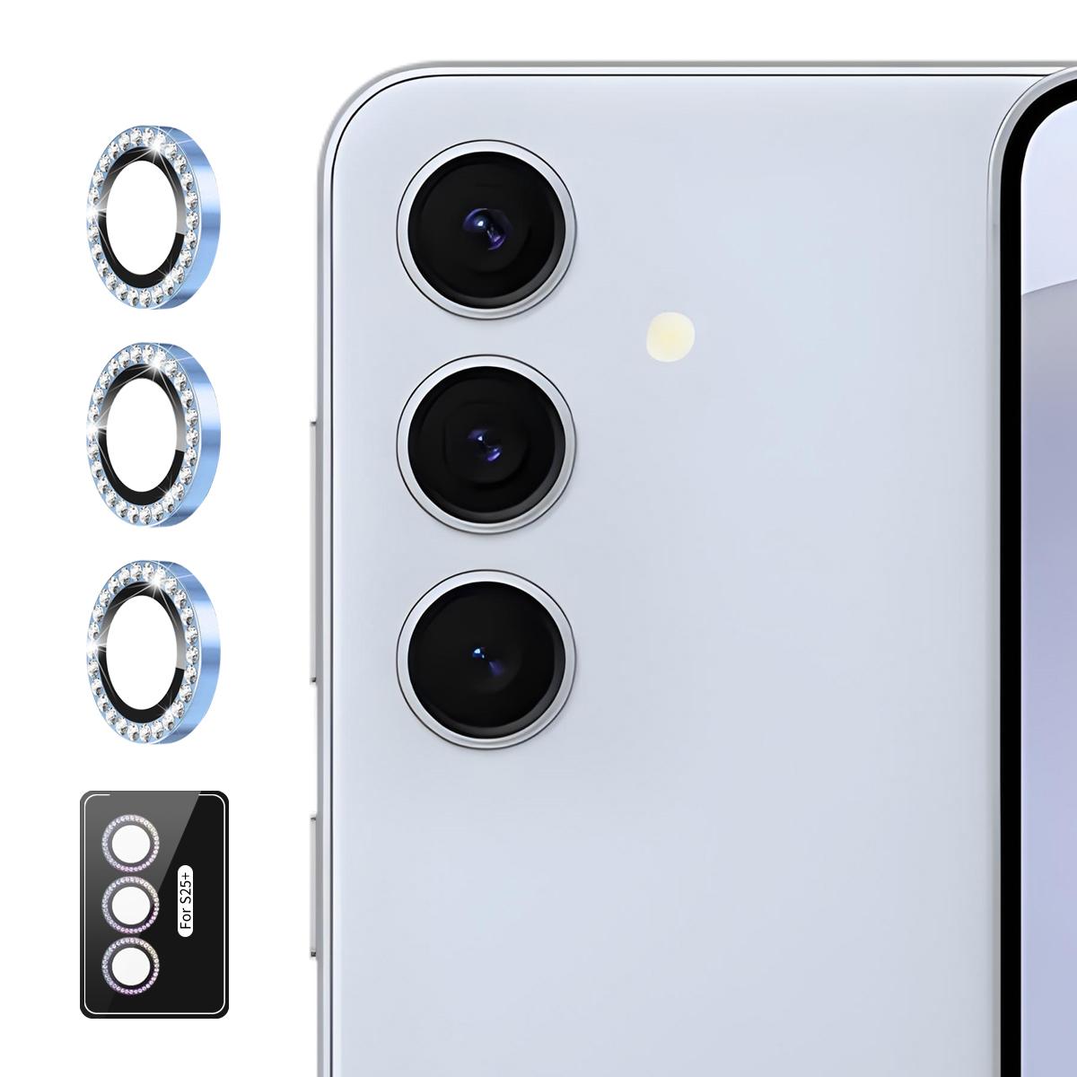 For Samsung Galaxy S26+ 5G ENKAY AR Anti-reflection Individual Diamond Ring Camera Lens Glass Film(Sierra Blue) - Shopkiz.com