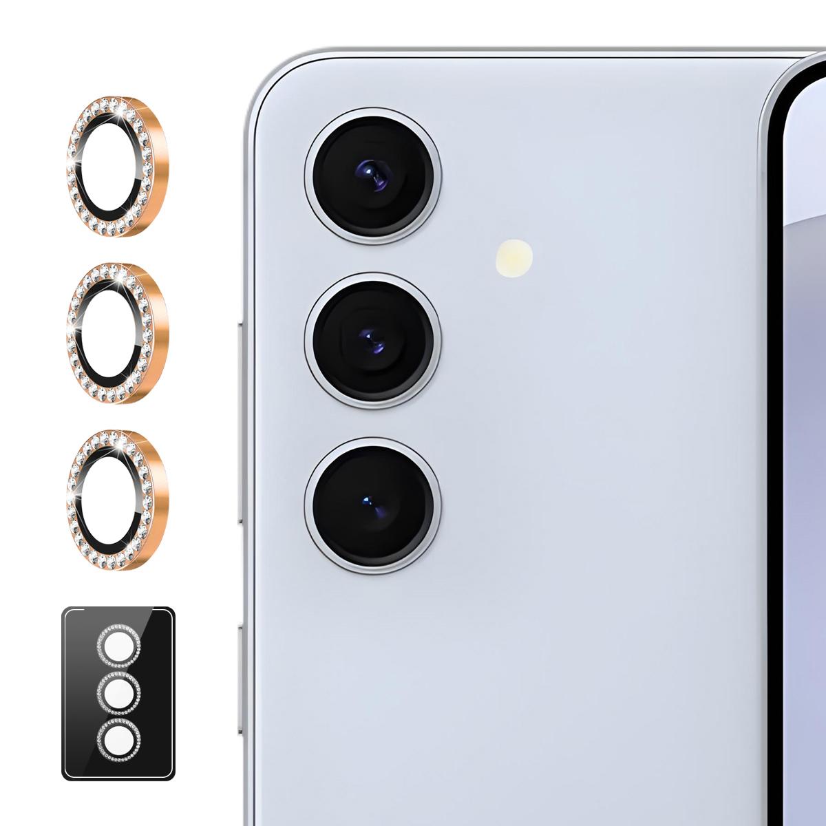 For Samsung Galaxy S26+ 5G ENKAY AR Anti-reflection Individual Diamond Ring Camera Lens Glass Film(Rose Brown) - Shopkiz.com