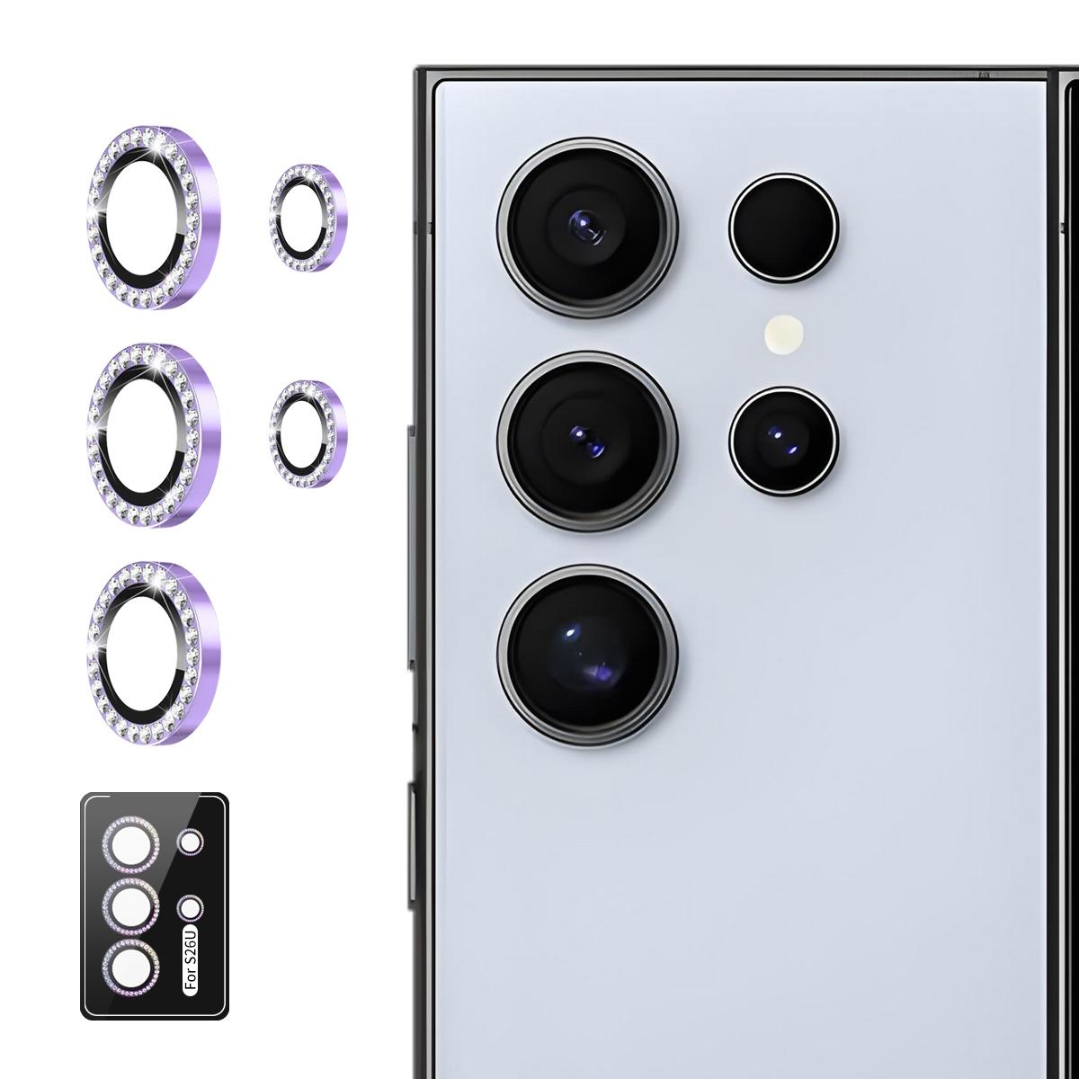 For Samsung Galaxy S26 Ultra 5G ENKAY AR Anti-reflection Individual Diamond Ring Camera Lens Glass Film(Light Purple) - Shopkiz.com