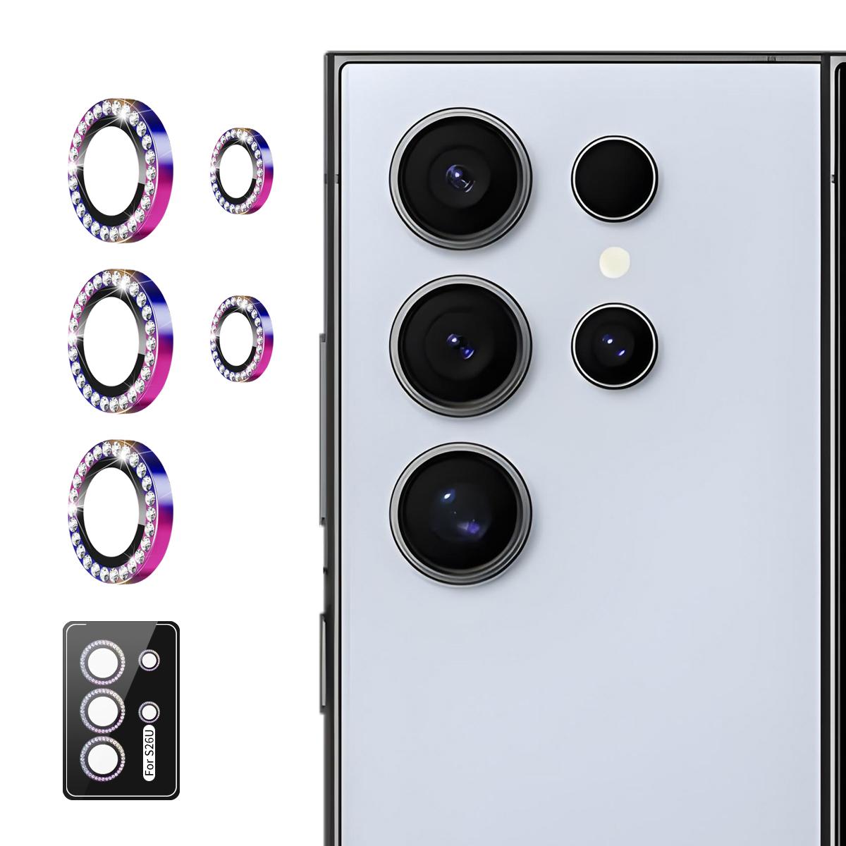 For Samsung Galaxy S26 Ultra 5G ENKAY AR Anti-reflection Individual Diamond Ring Camera Lens Glass Film(Colorful) - Shopkiz.com
