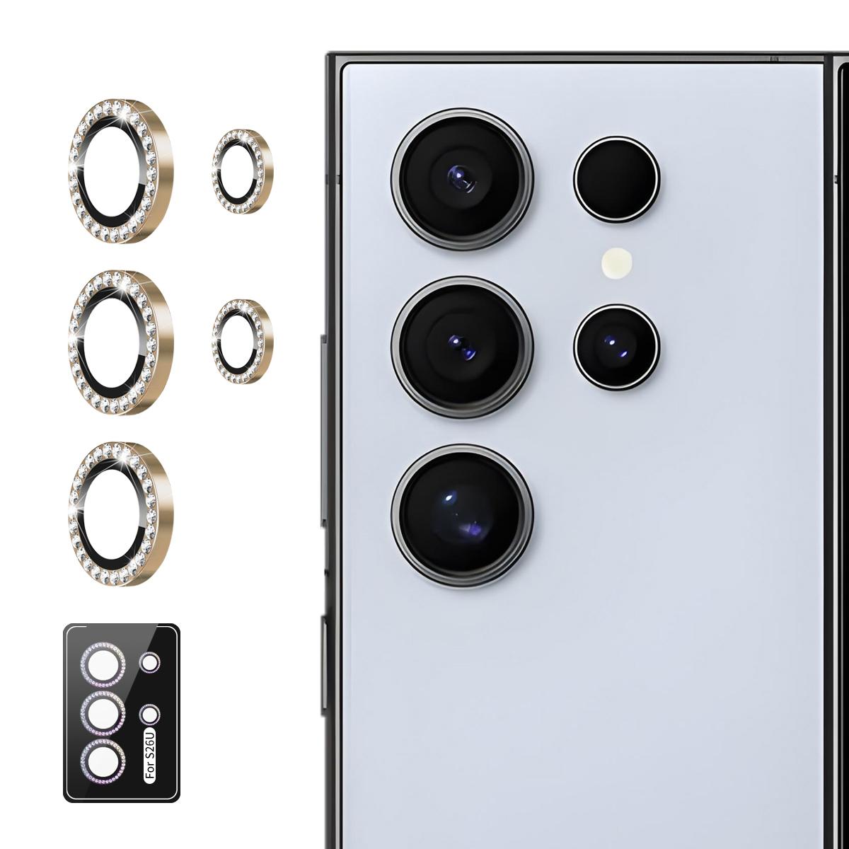 For Samsung Galaxy S26 Ultra 5G ENKAY AR Anti-reflection Individual Diamond Ring Camera Lens Glass Film(Titanium Gold) - Shopkiz.com