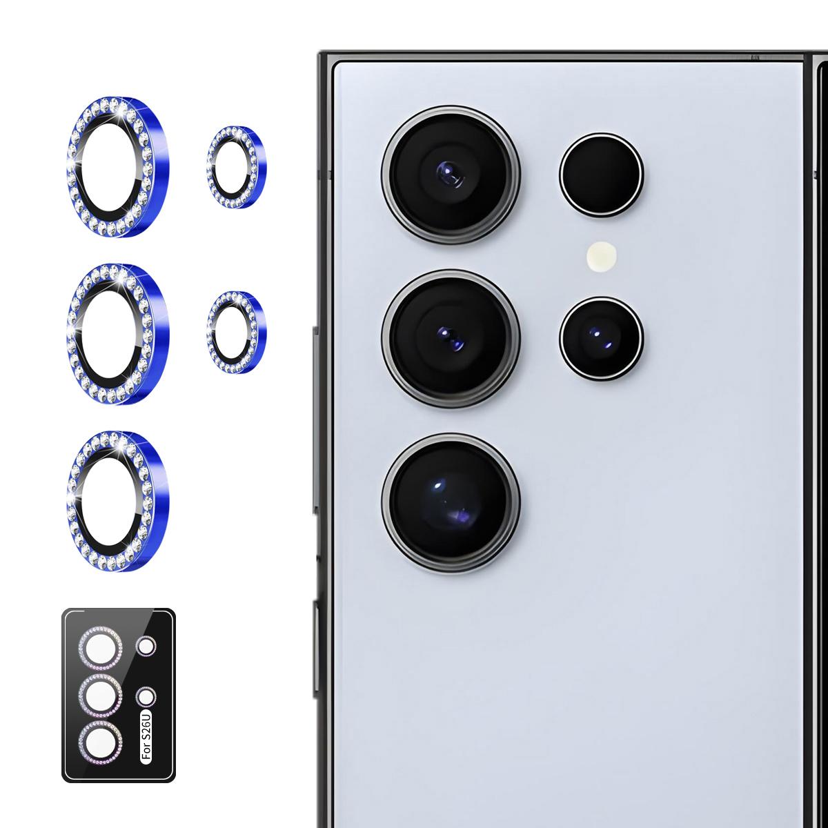 For Samsung Galaxy S26 Ultra 5G ENKAY AR Anti-reflection Individual Diamond Ring Camera Lens Glass Film(Navy Blue) - Shopkiz.com
