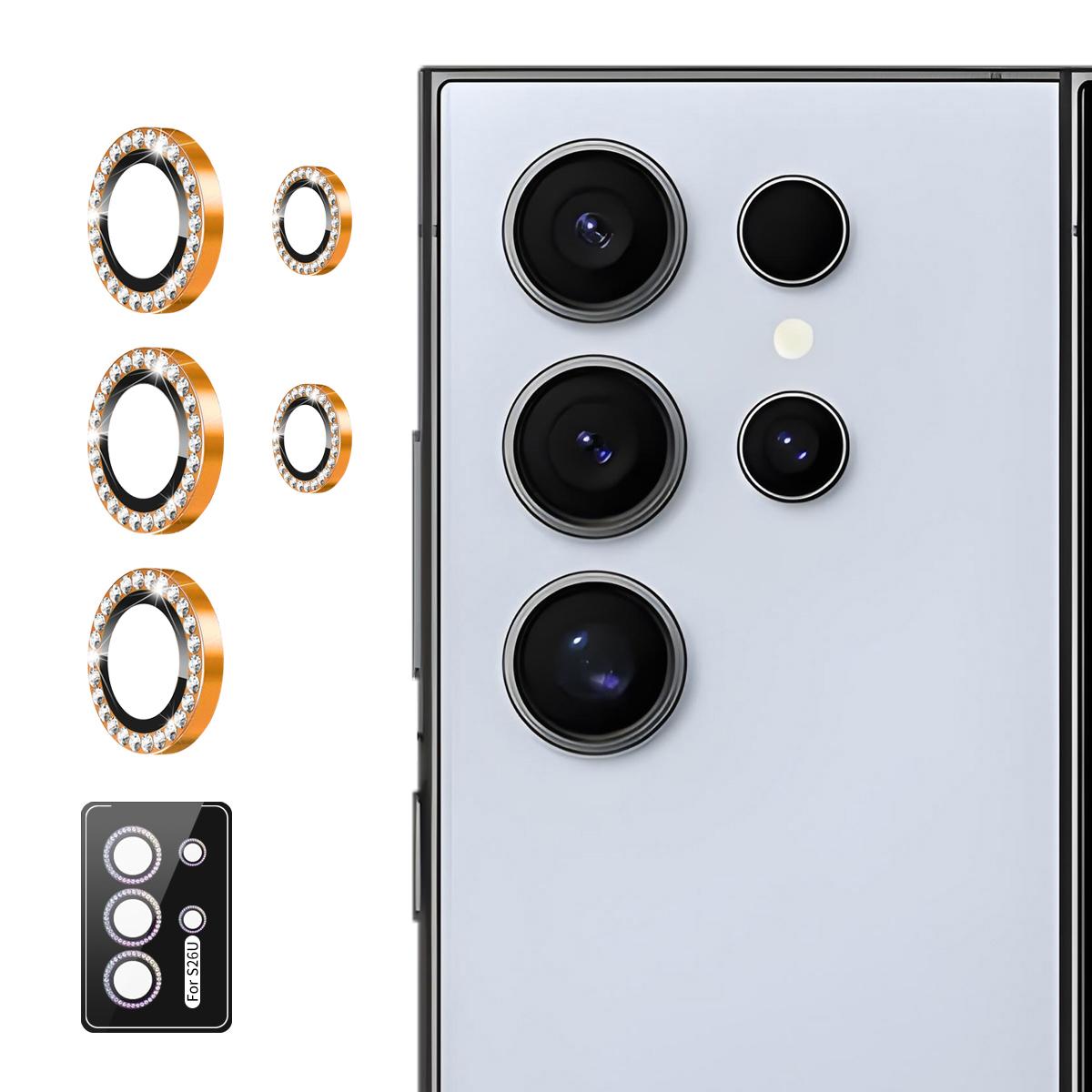 For Samsung Galaxy S26 Ultra 5G ENKAY AR Anti-reflection Individual Diamond Ring Camera Lens Glass Film(Orange) - Shopkiz.com