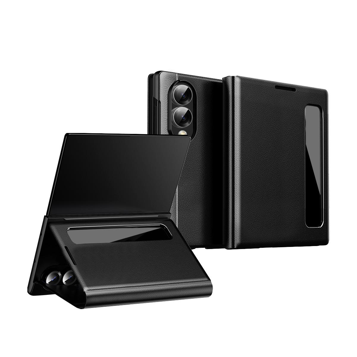 For Galaxy Z Fold8 5G Smart View Window Leather Phone Case(Black) - Shopkiz.com
