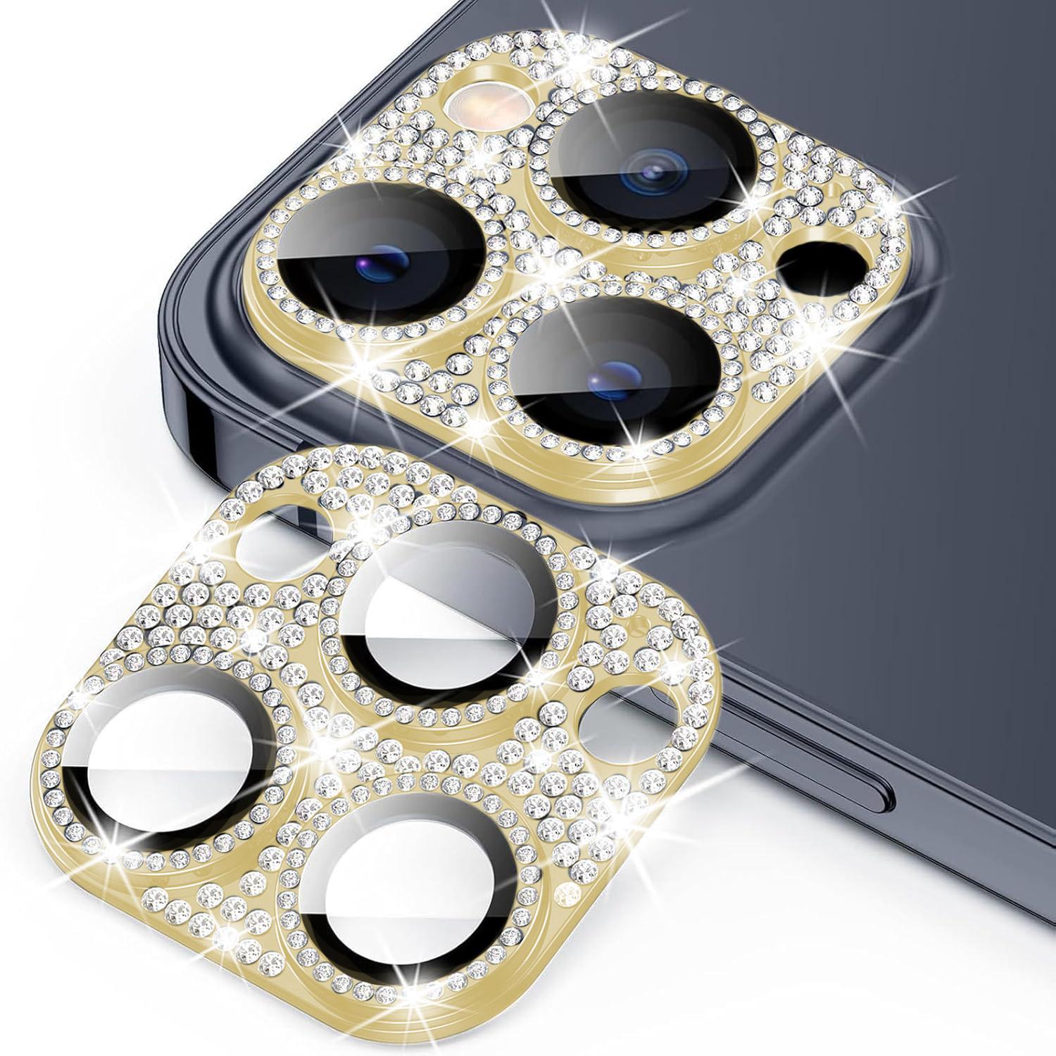 For iPhone 15 Pro Max Kalebol All-in-One Frosted Metal Armor Diamond-Shine Camera Lens Film(Gold) - Shopkiz.com