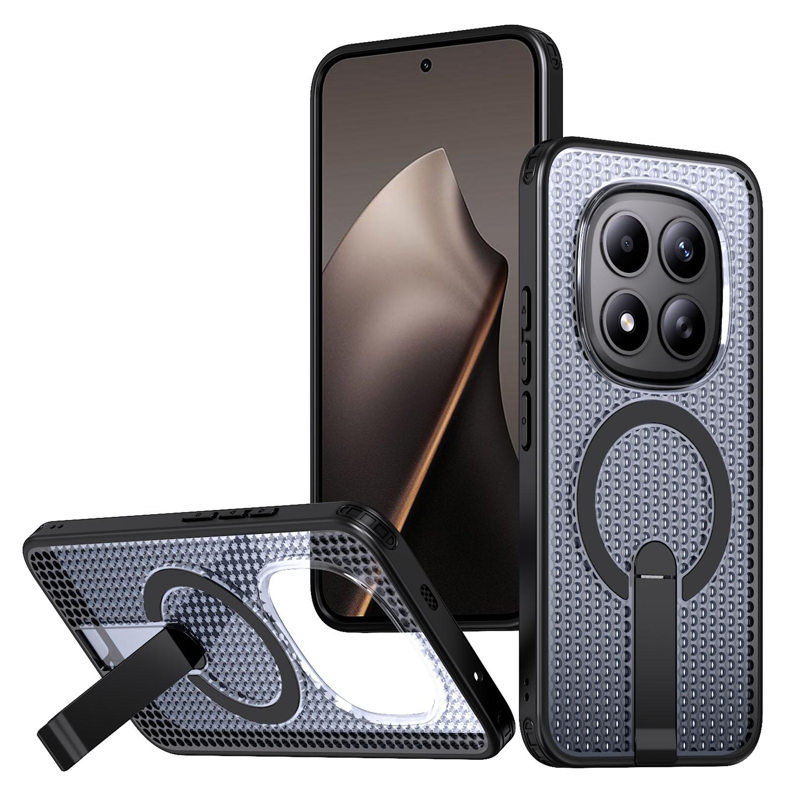 For Redmi Note 15+ 5G Global 163.3mm Kalebol Honeycomb Cooling MagSafe Holder Phone Case(Black) - Shopkiz.com