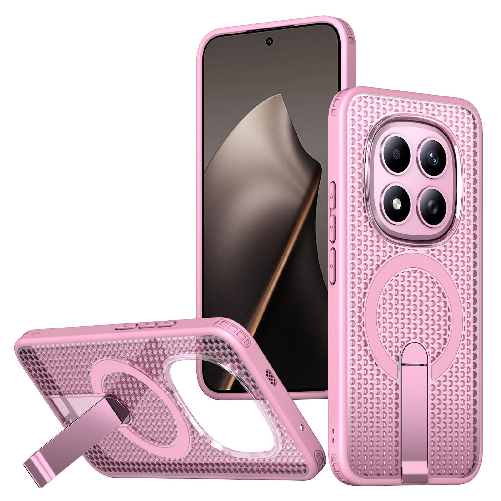 For Redmi Note 15+ 5G Global 163.3mm Kalebol Honeycomb Cooling MagSafe Holder Phone Case(Cherry Blossom Pink) - Shopkiz.com