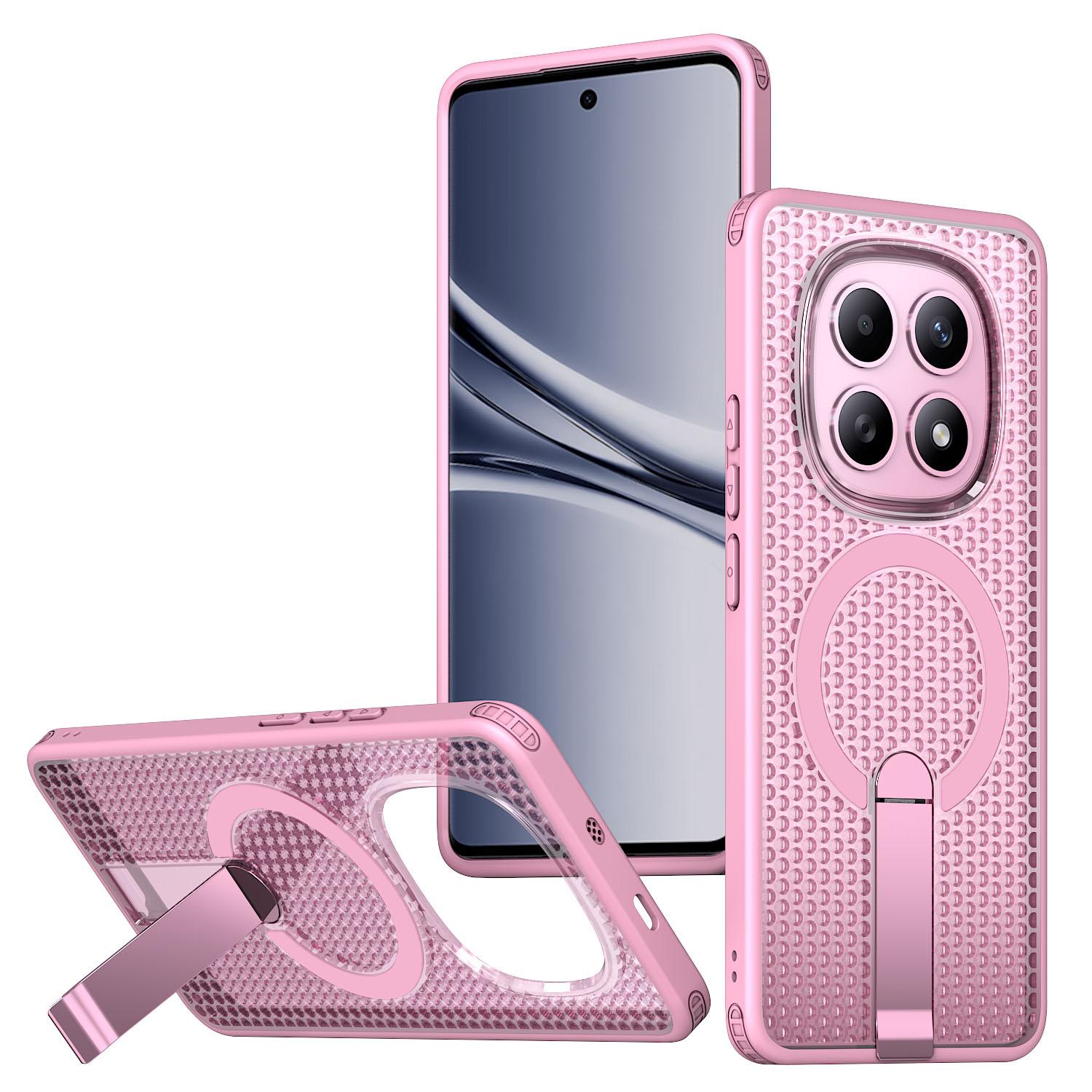 For Redmi Note 15 Pro 4G Global 163.2mm Kalebol Honeycomb Cooling MagSafe Holder Phone Case(Cherry Blossom Pink) - Shopkiz.com