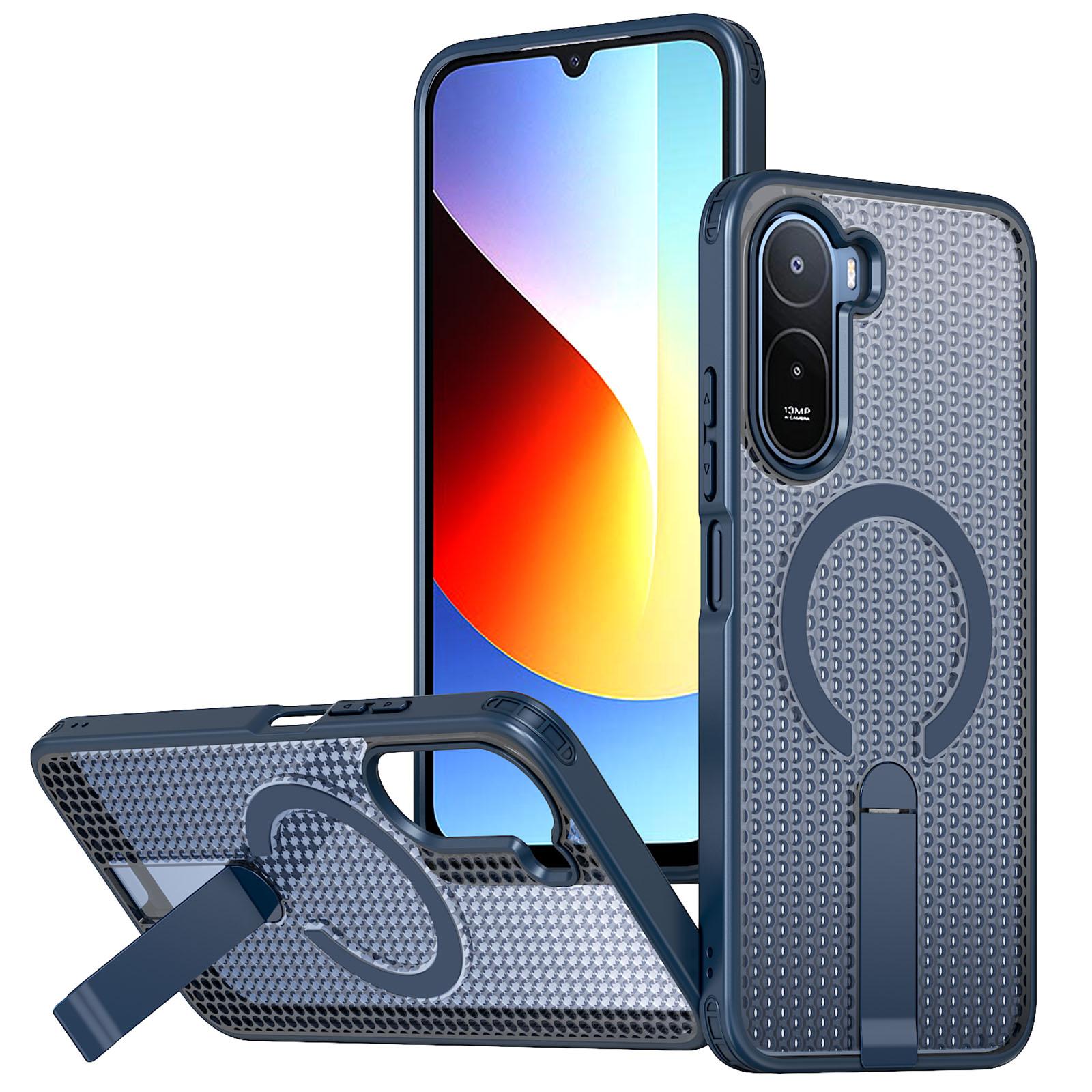 For Redmi A7 Pro 4G / 5G 171mm Kalebol Honeycomb Cooling MagSafe Holder Phone Case(Blue) - Shopkiz.com