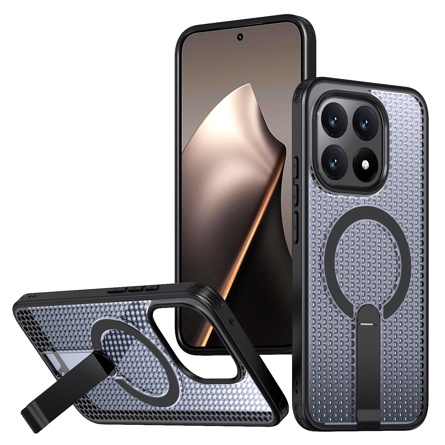 For Xiaomi 15T 5G Kalebol Honeycomb Cooling MagSafe Holder Phone Case(Black) - Shopkiz.com