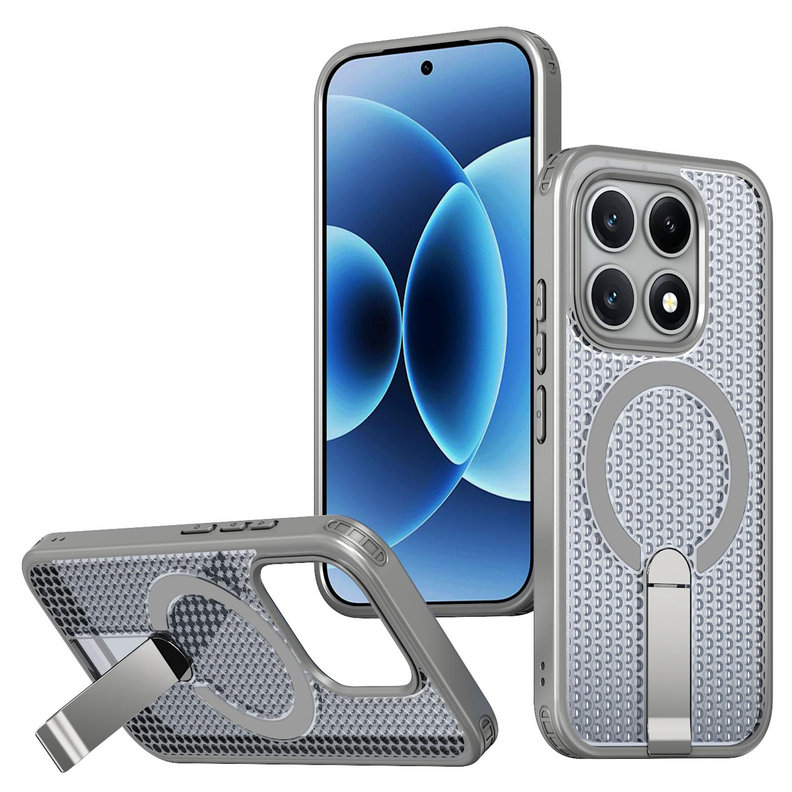 For Xiaomi 17 Kalebol Honeycomb Cooling MagSafe Holder Phone Case(Titanium Grey) - Shopkiz.com