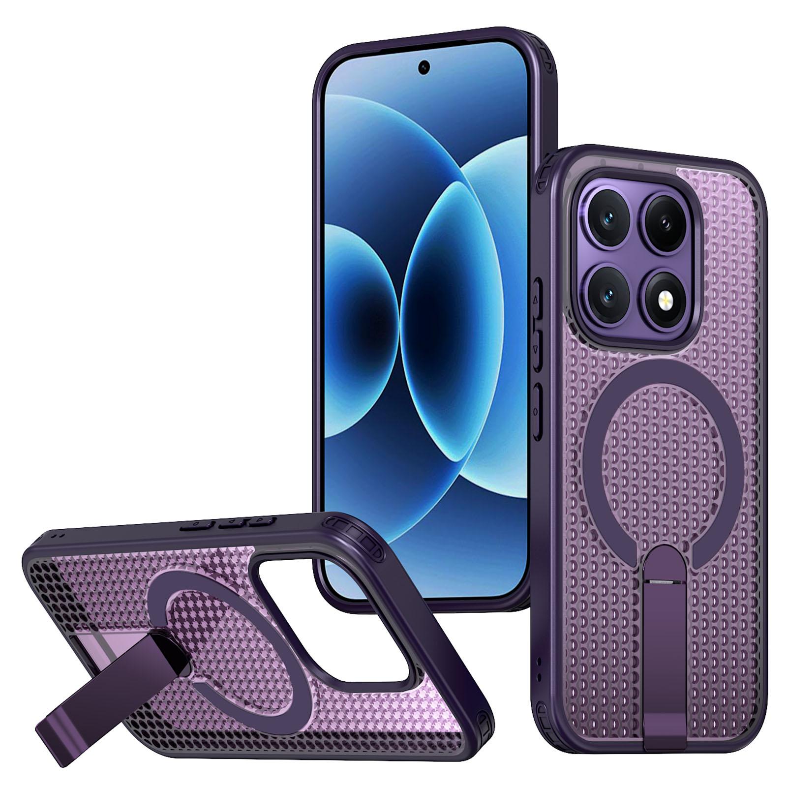 For Xiaomi 17 Kalebol Honeycomb Cooling MagSafe Holder Phone Case(Purple) - Shopkiz.com
