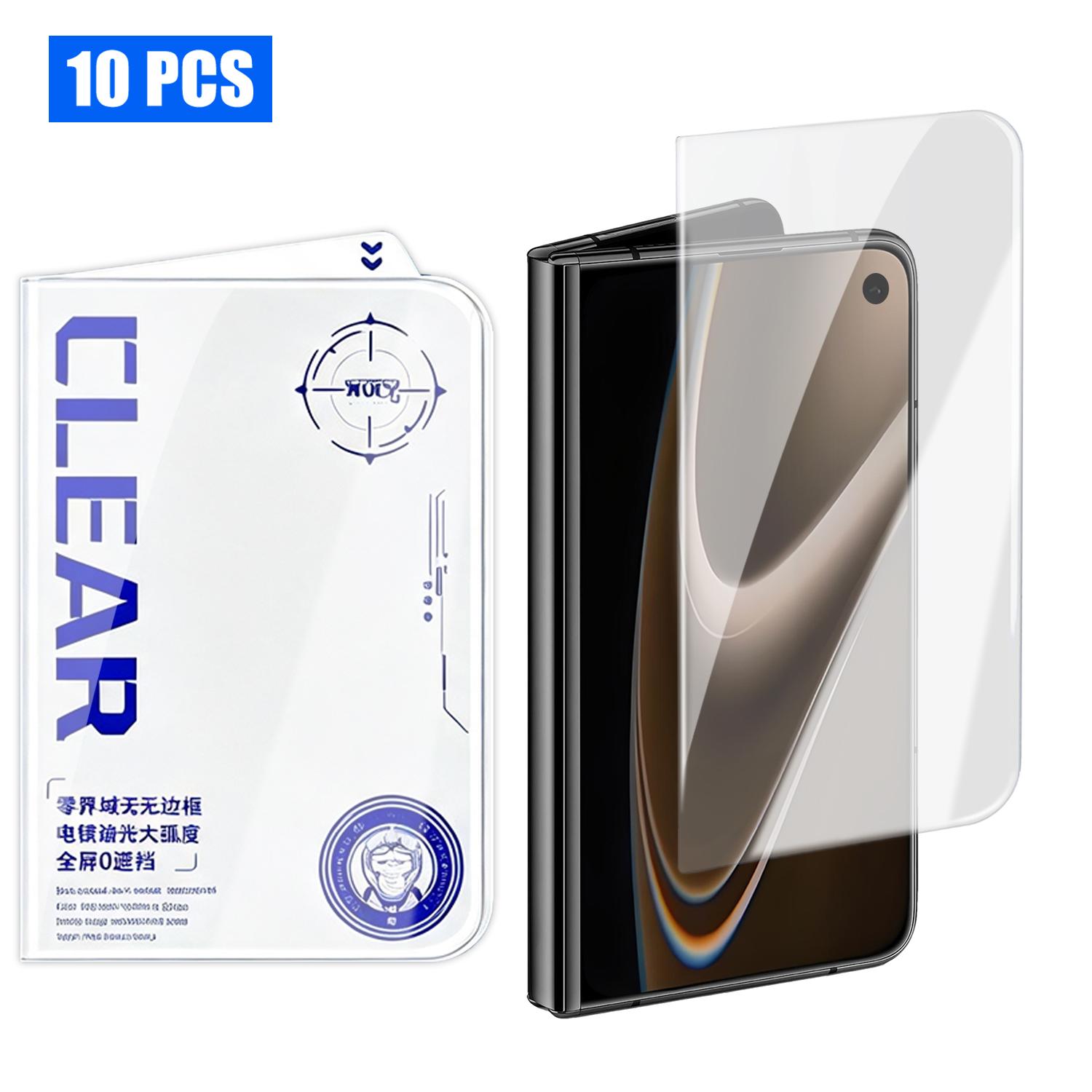 For iPhone Fold Outer Screen 10pcs 3D Curved Edge Zero-Border Borderless HD Tempered Glass Film - Shopkiz.com