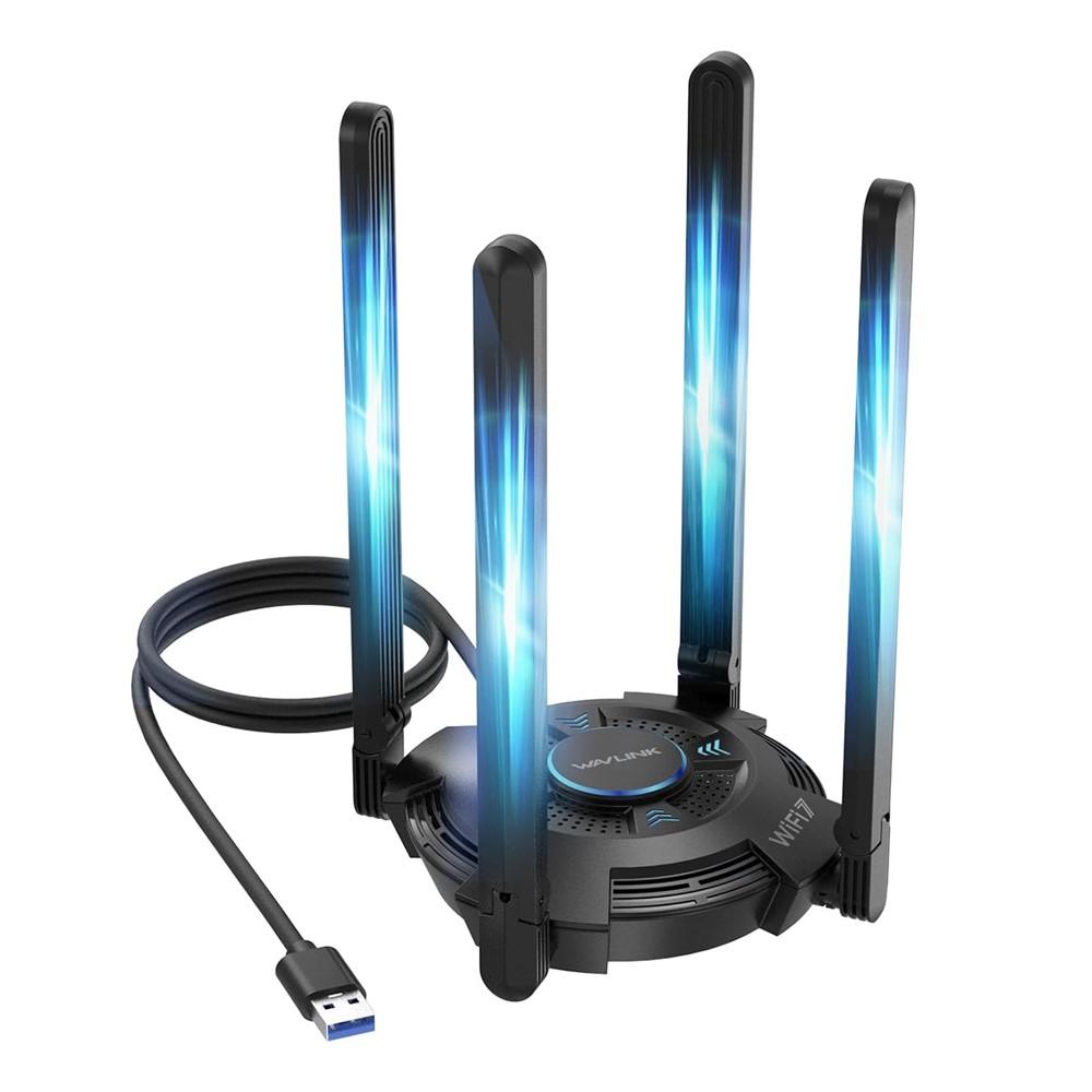 WAVLINK WN695BE2 BE6500 Tri-Band 2.4GHz / 5GHz / 6GHz High Gain Antennas USB 3.0 WiFi 7 Adapter - Shopkiz.com