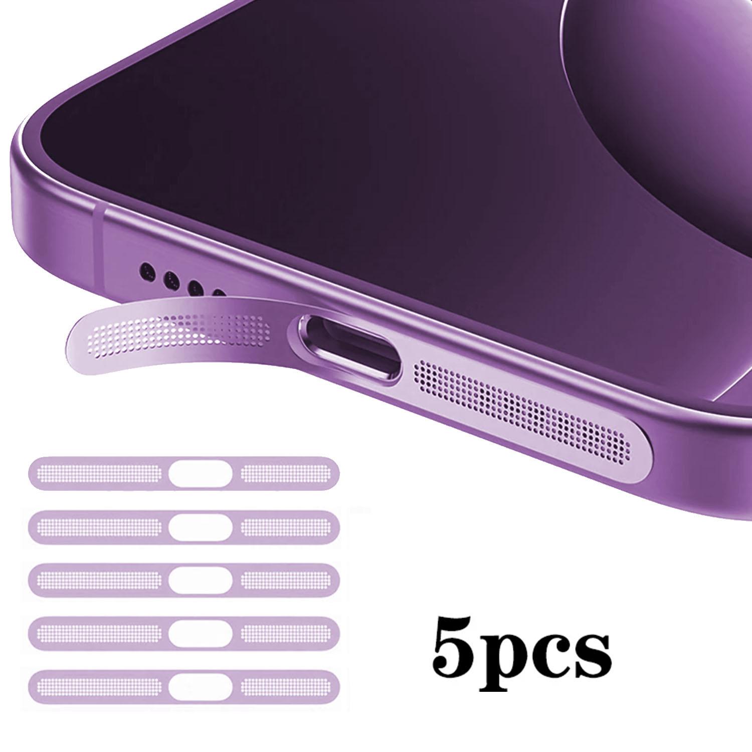 For iPhone 17 5pcs High-Density Metallic Integrated Speaker Dust Cover(Purple) - Shopkiz.com