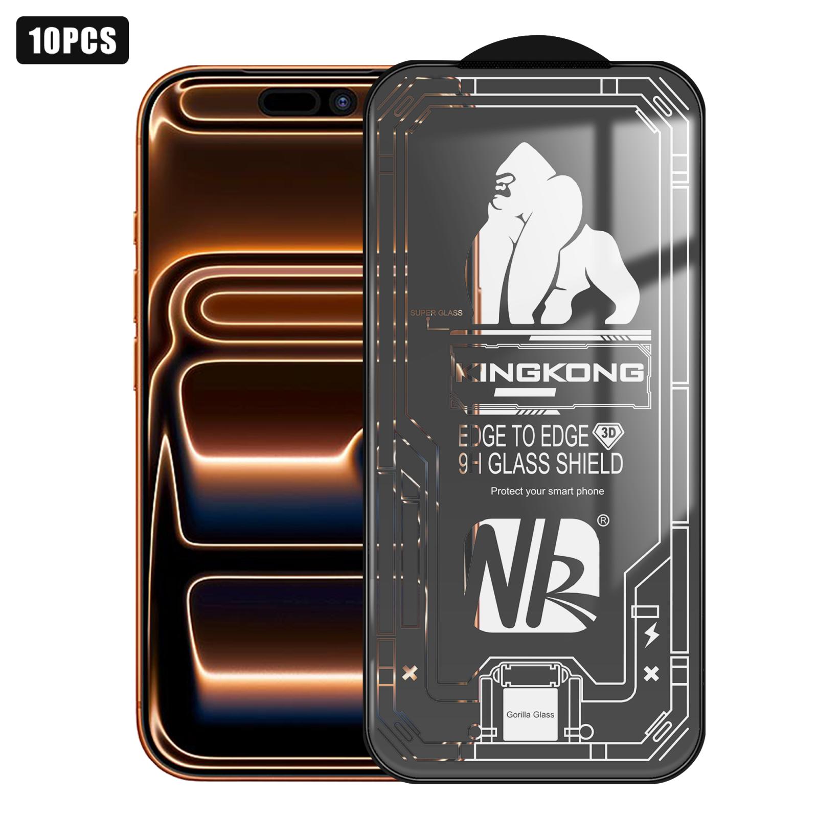 For iPhone 17 Pro Max 10pcs 3D Large Arc Edge Electroplated Explosion-Proof Scratch-Resistant Full-Screen HD Tempered Glass Film - Shopkiz.com