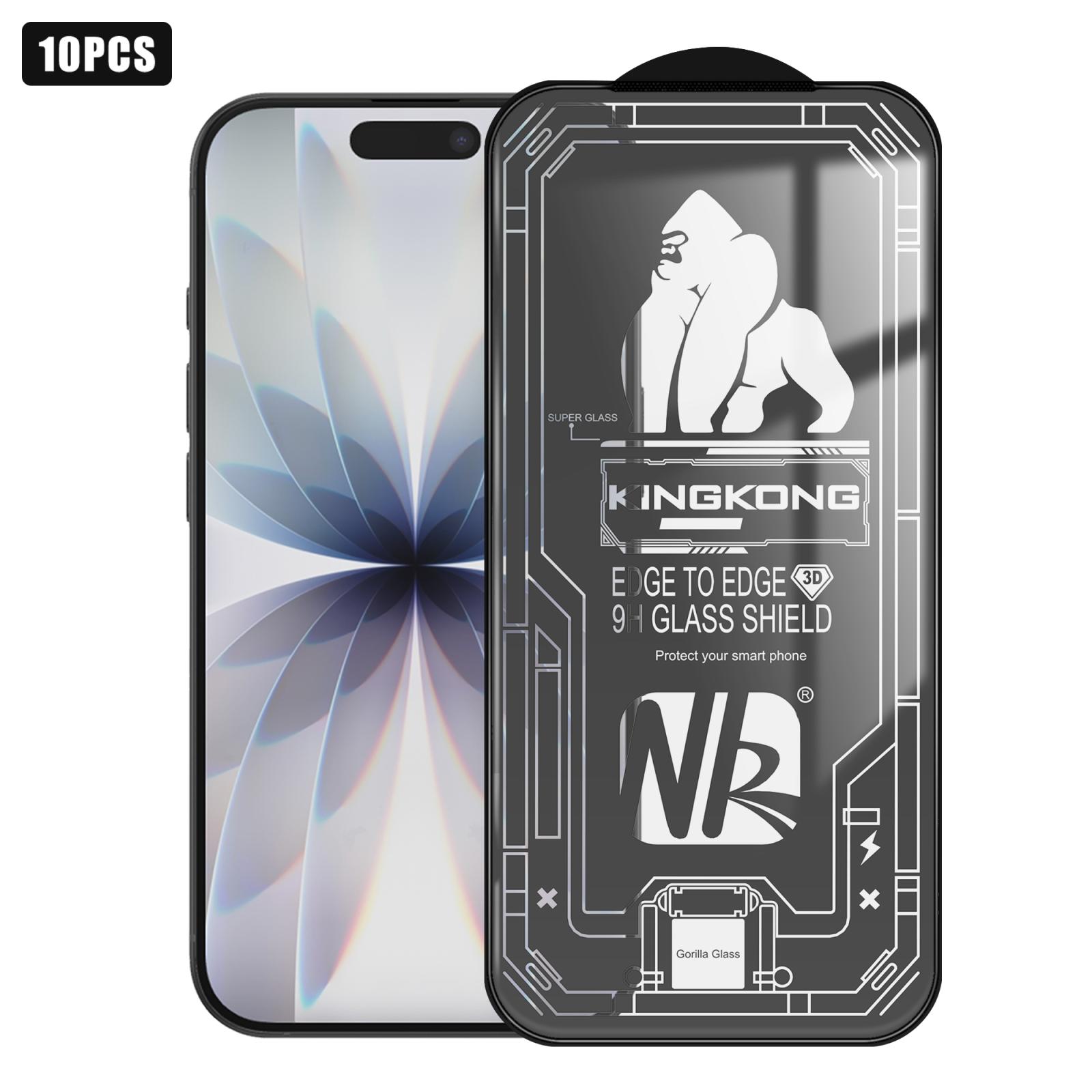 For iPhone 17 10pcs 3D Large Arc Edge Electroplated Explosion-Proof Scratch-Resistant Full-Screen HD Tempered Glass Film - Shopkiz.com