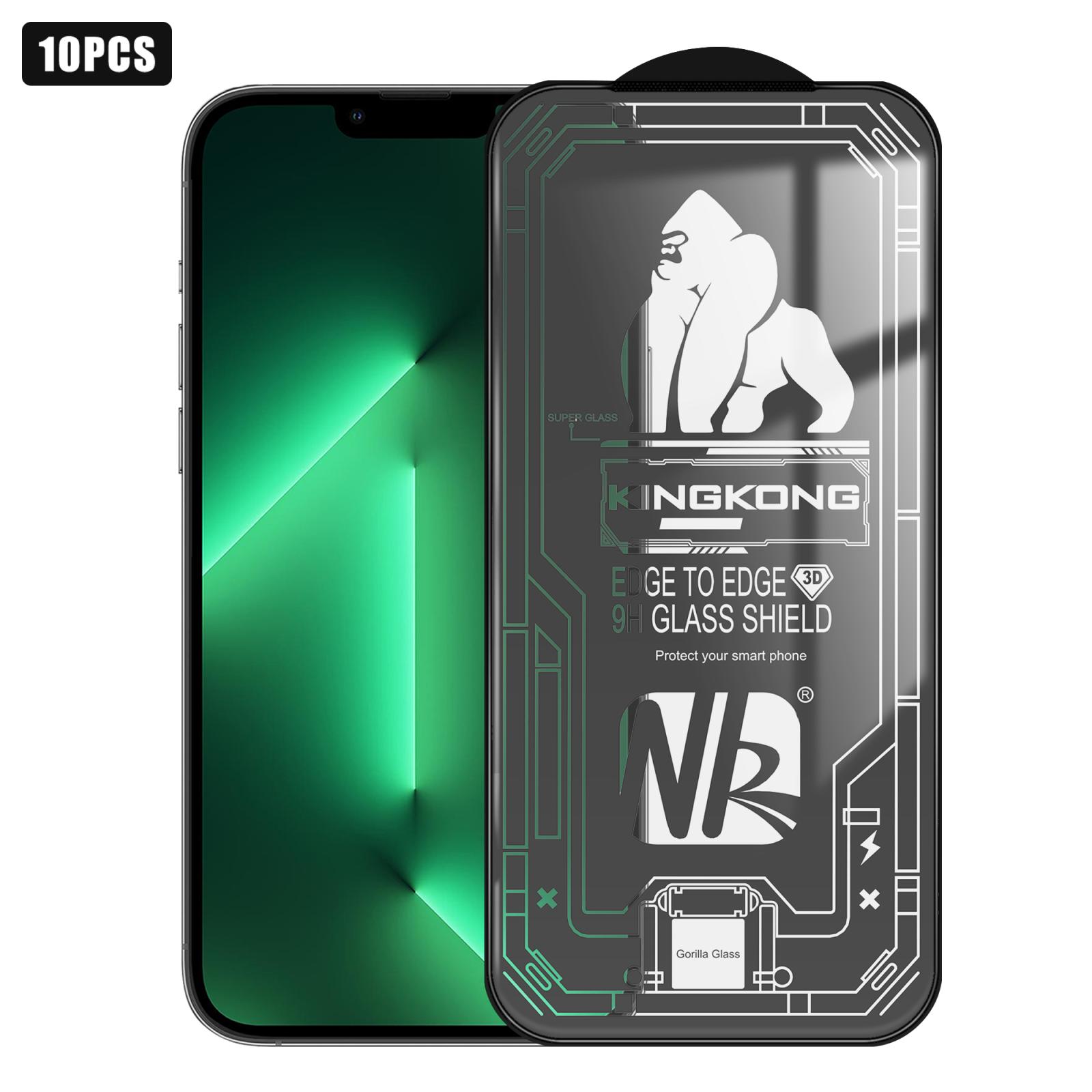 For iPhone 13 Pro Max 10pcs 3D Large Arc Edge Electroplated Explosion-Proof Scratch-Resistant Full-Screen HD Tempered Glass Film - Shopkiz.com