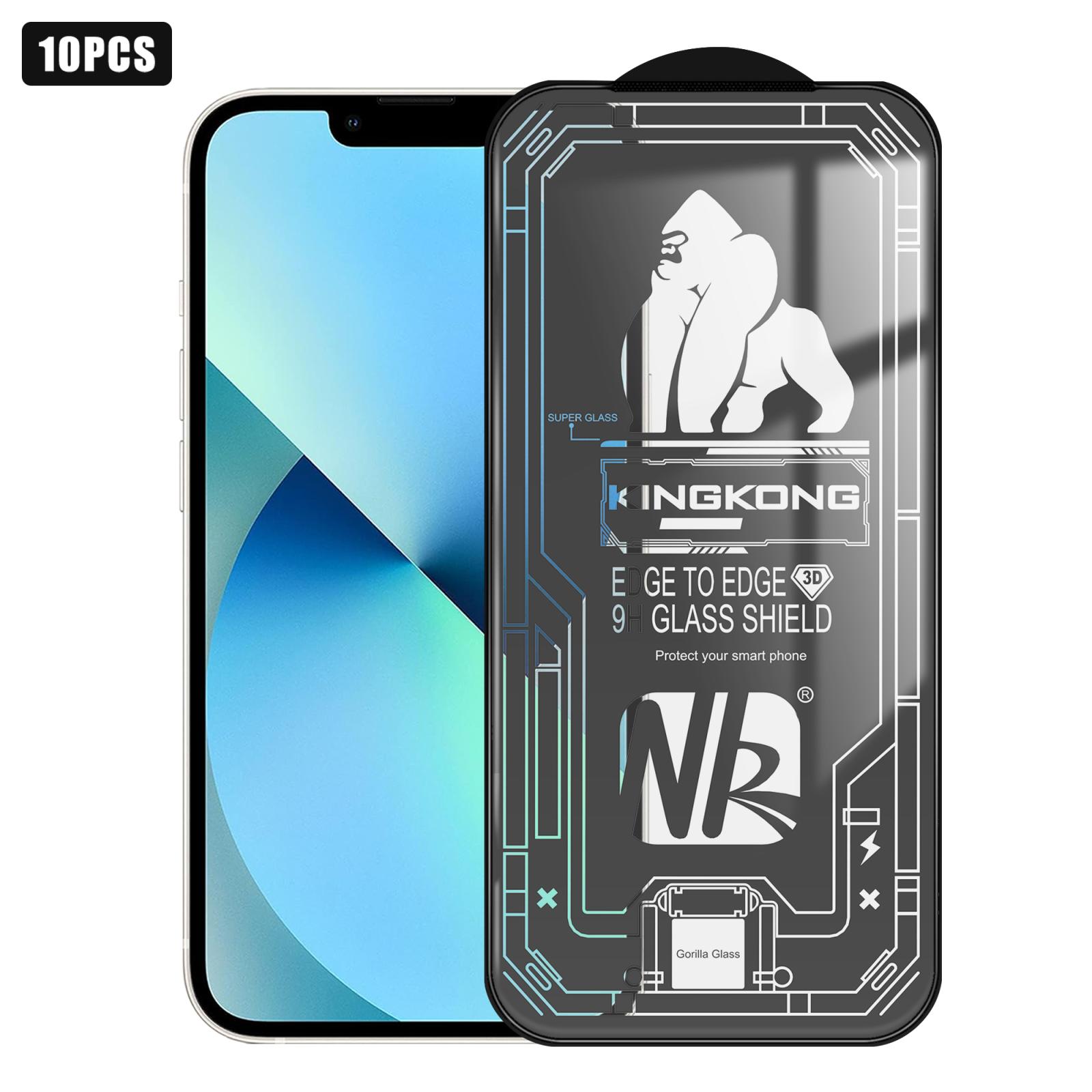 For iPhone 13 10pcs 3D Large Arc Edge Electroplated Explosion-Proof Scratch-Resistant Full-Screen HD Tempered Glass Film - Shopkiz.com