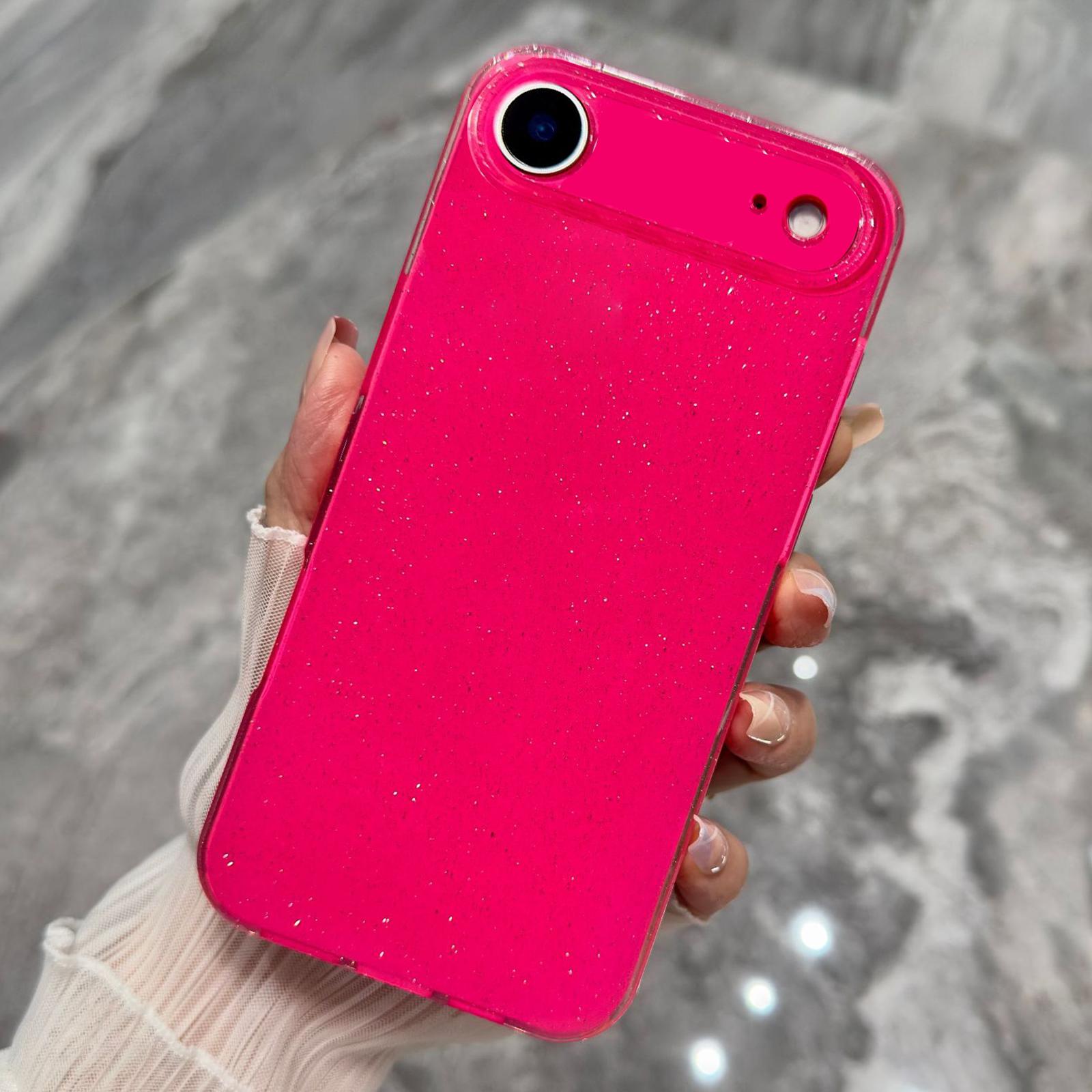 For iPhone Air Jelly Glitter Solid Color TPU Phone Case(Rose Red) - Shopkiz.com