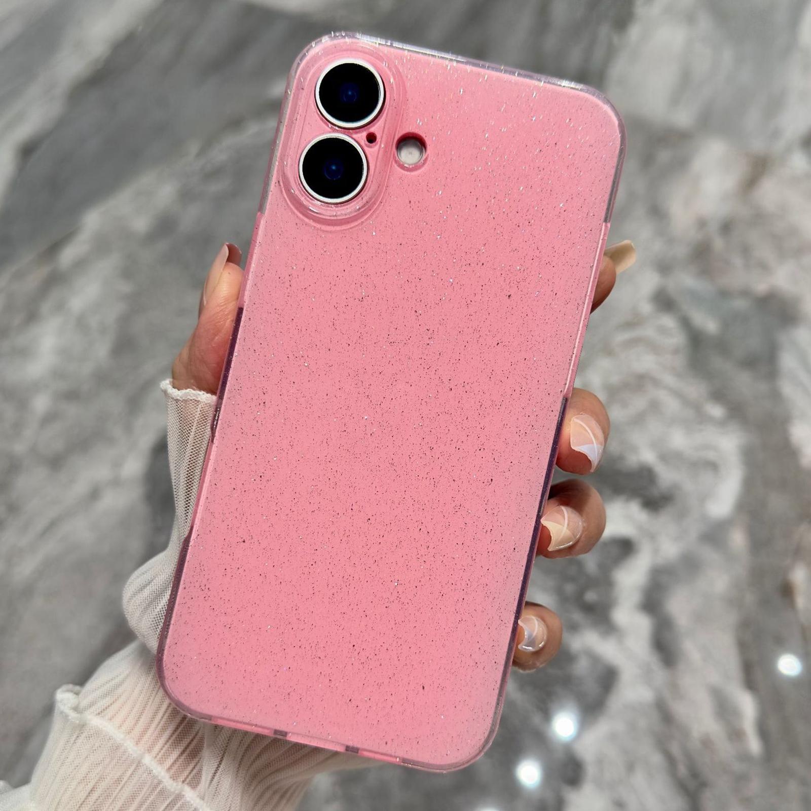 For iPhone 17 Jelly Glitter Solid Color TPU Phone Case(Pink) - Shopkiz.com